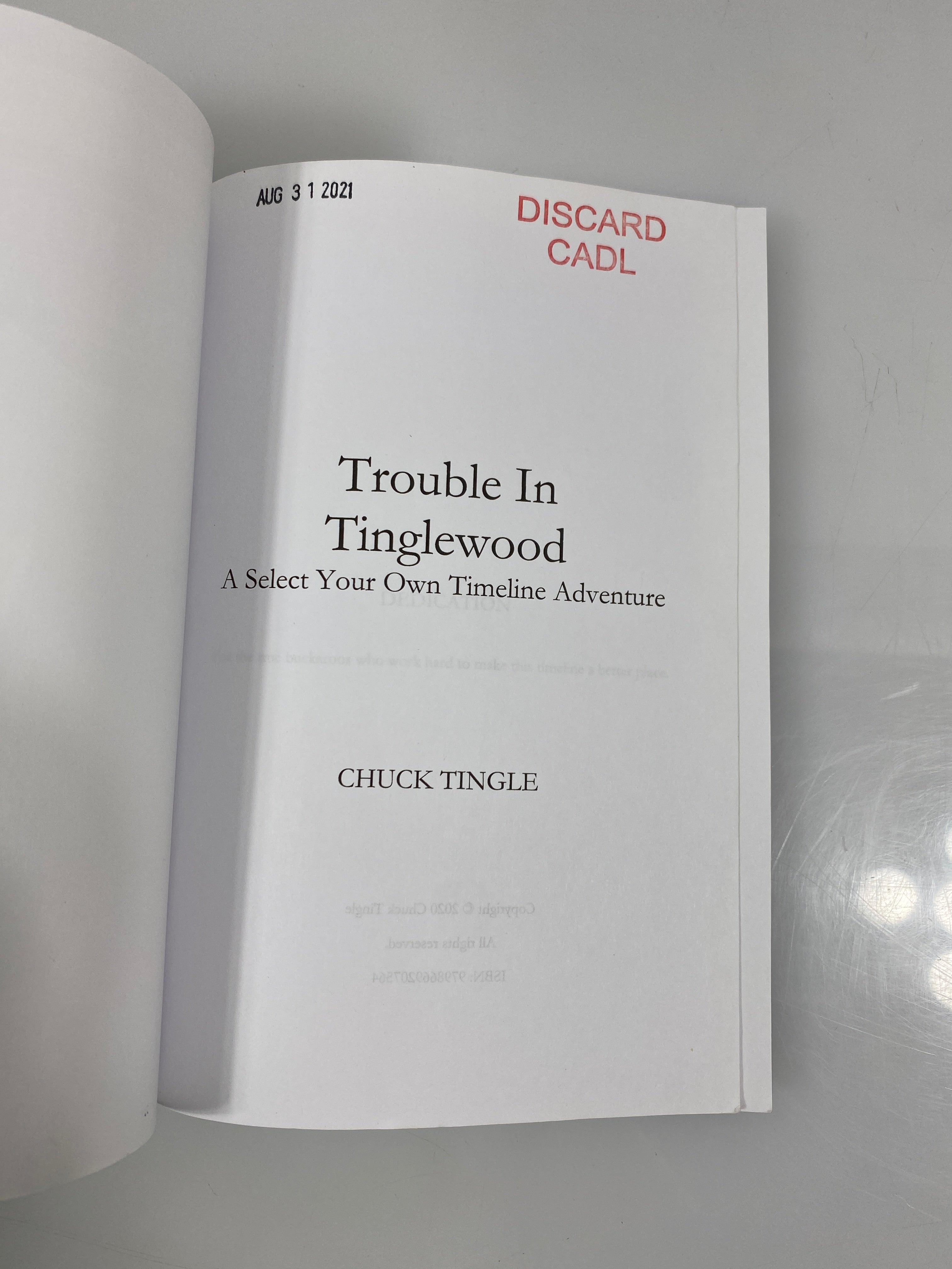 2 Chuck Tingle Select Your Own Adventure Tinglewood & Frozen Lake Ex-Library SC