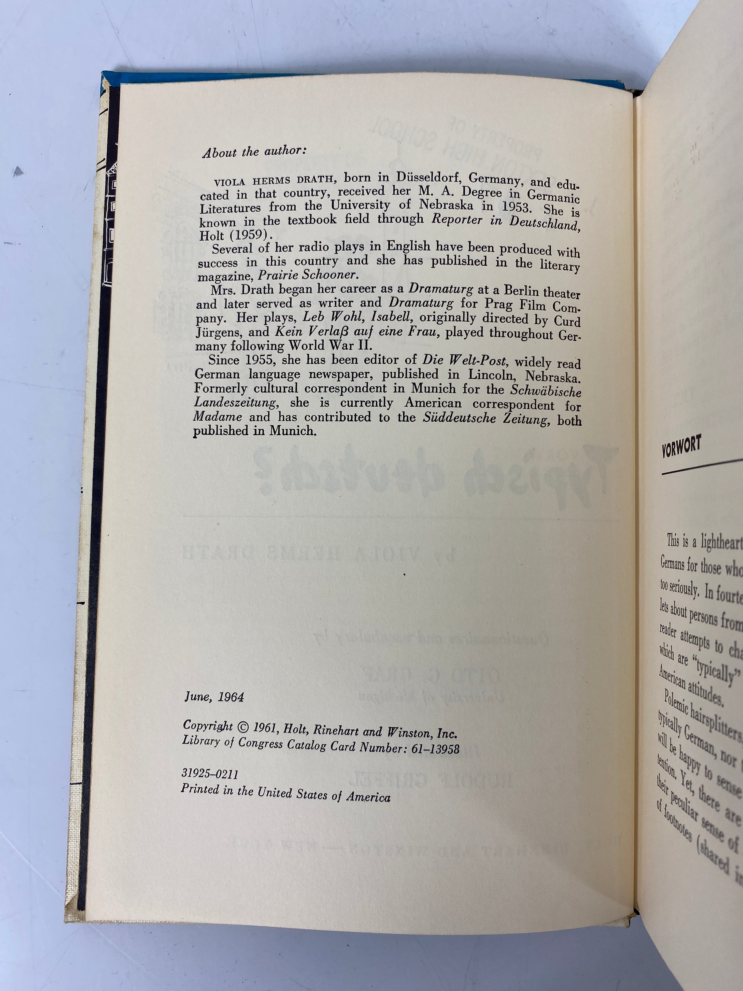 2 German Language Vols: Typisch Deutsch?/Das Richtige Wort zur Rechten Zeit HC