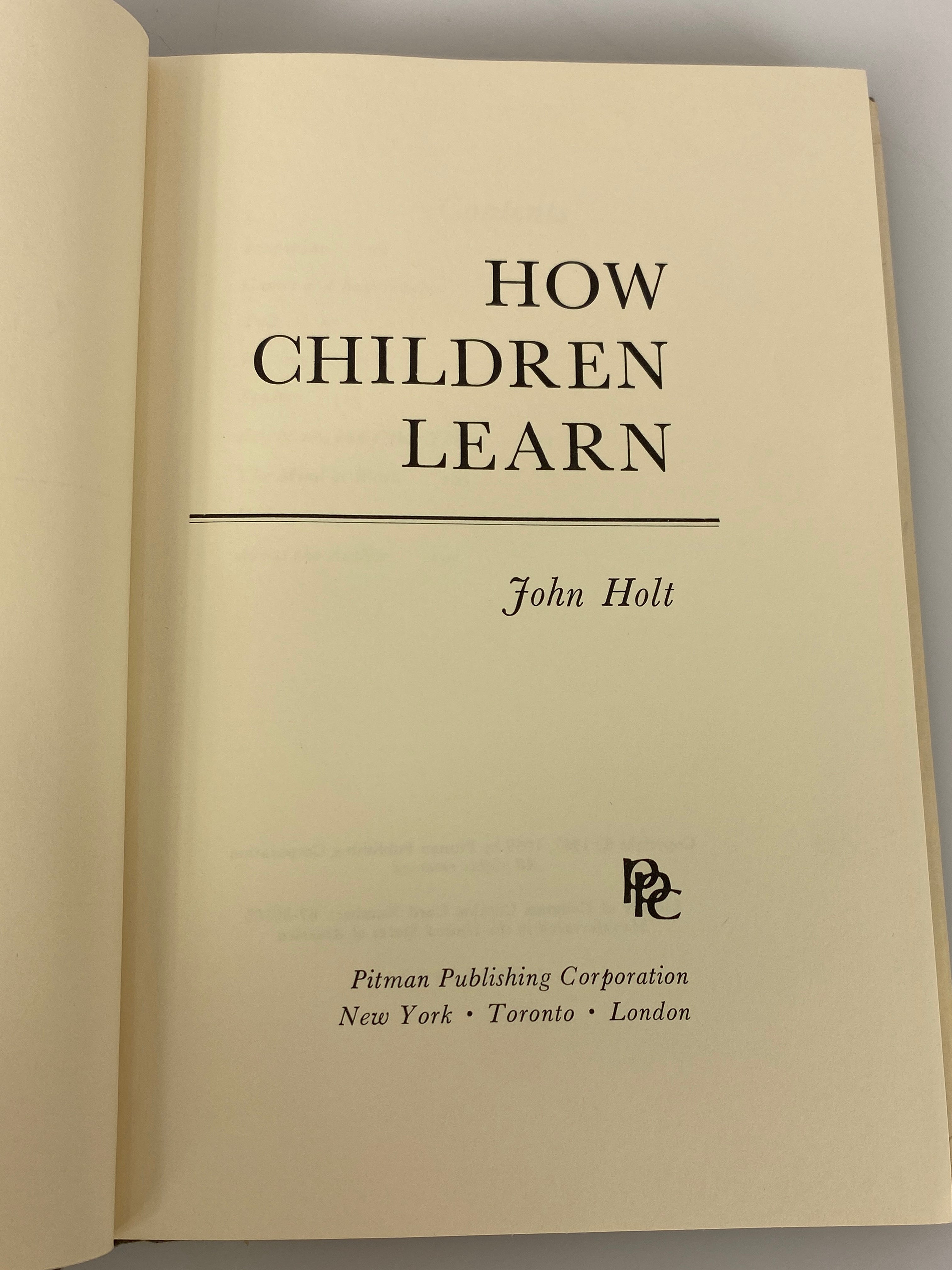 2 John Holt: How Children Fail (1968)/How Children Learn (1969) HC DJ