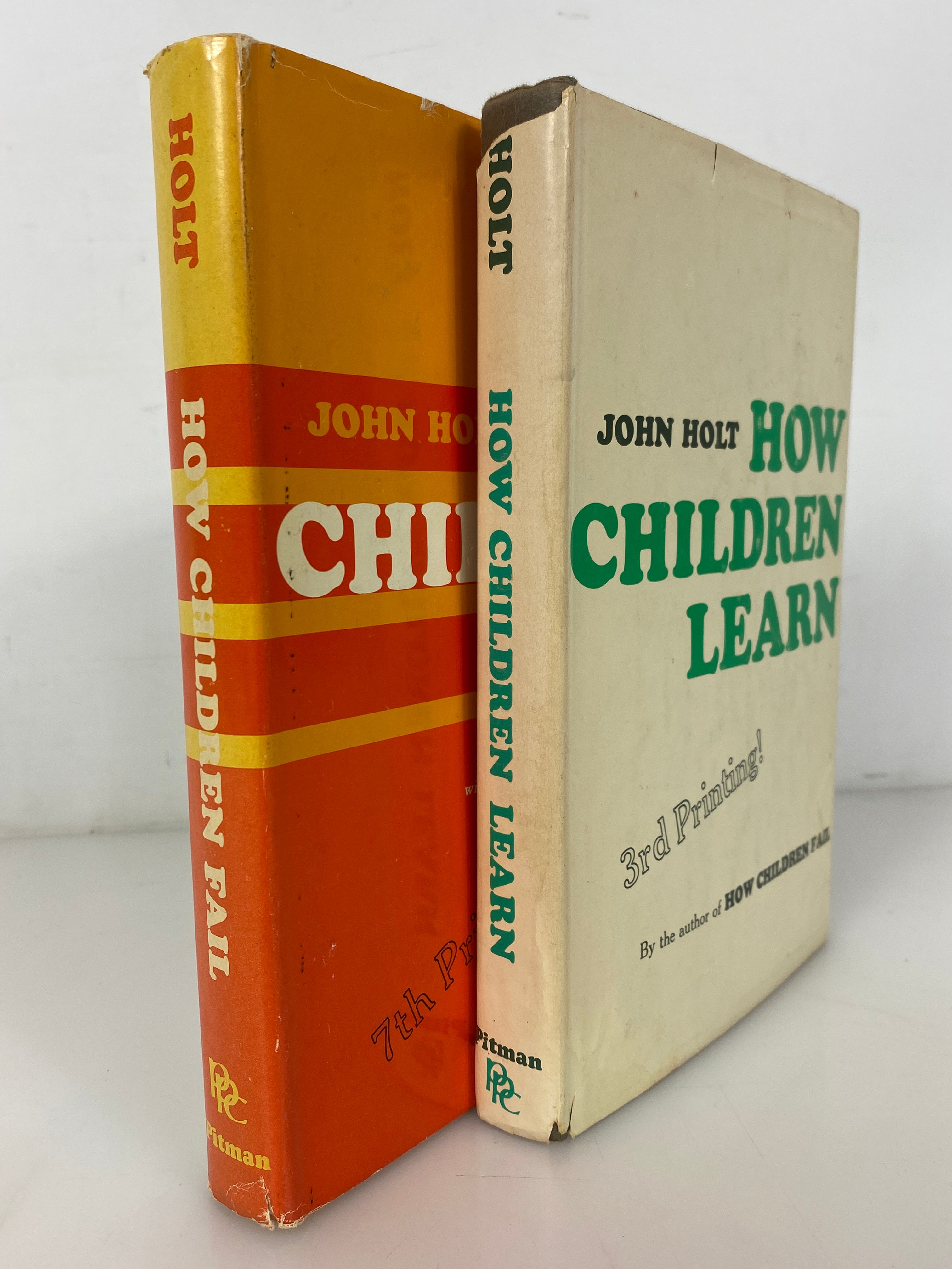 2 John Holt: How Children Fail (1968)/How Children Learn (1969) HC DJ