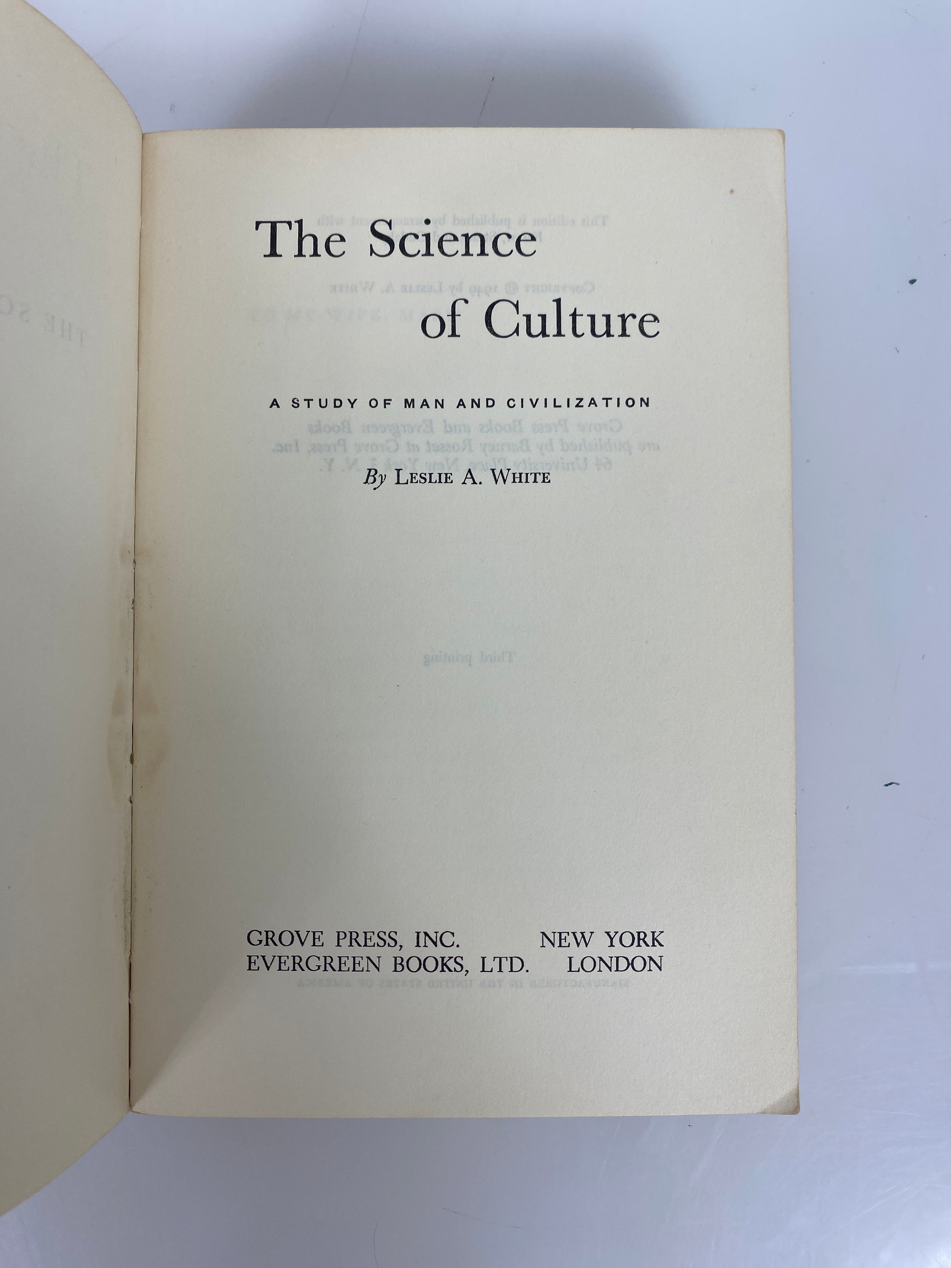 2 Leslie A. White: The Science of Culture/The Evolution of Culture 1949-59 SC