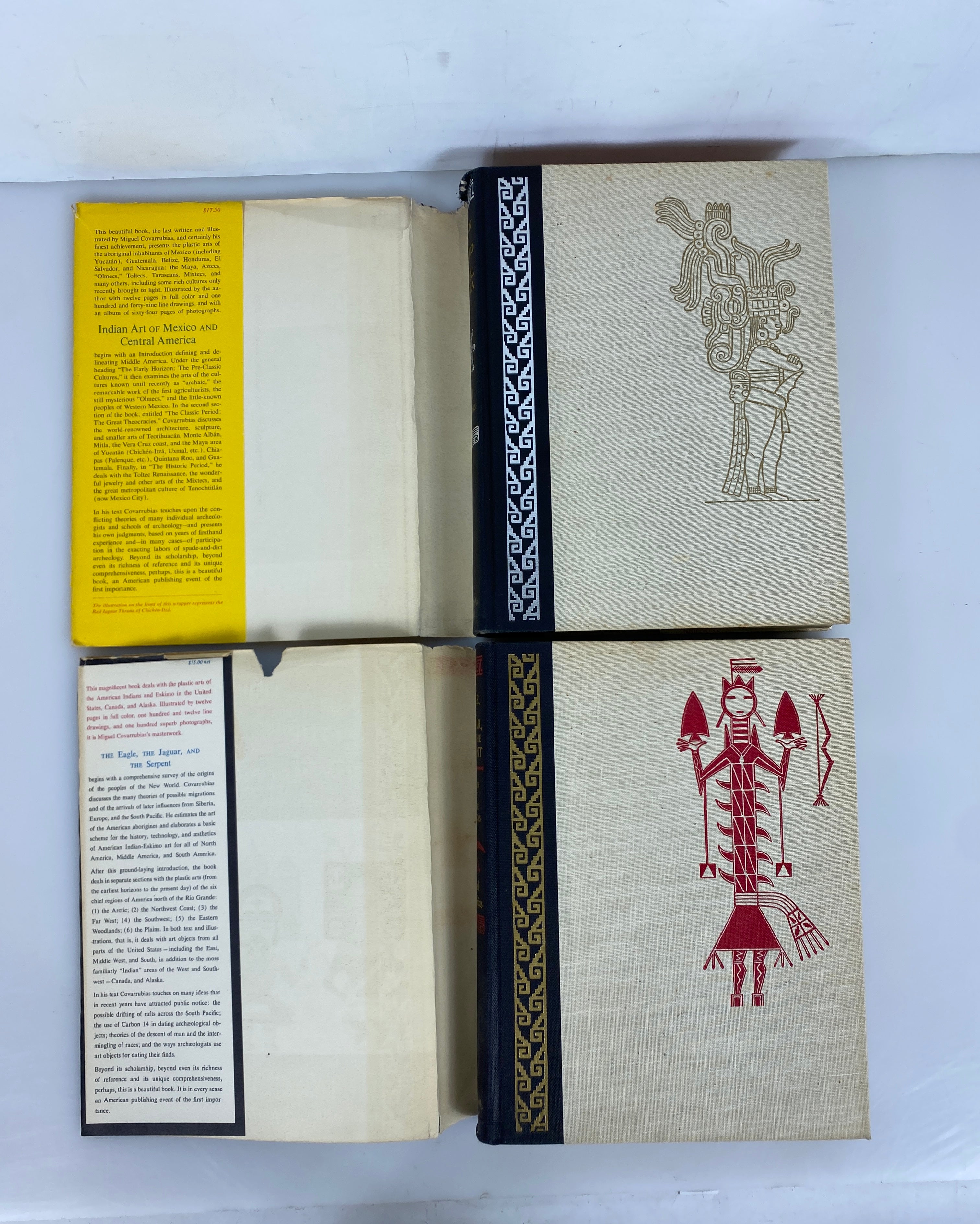 2 Miguel Covarrubias Indian Art of the Americas 1954-57 First Editions HC DJ