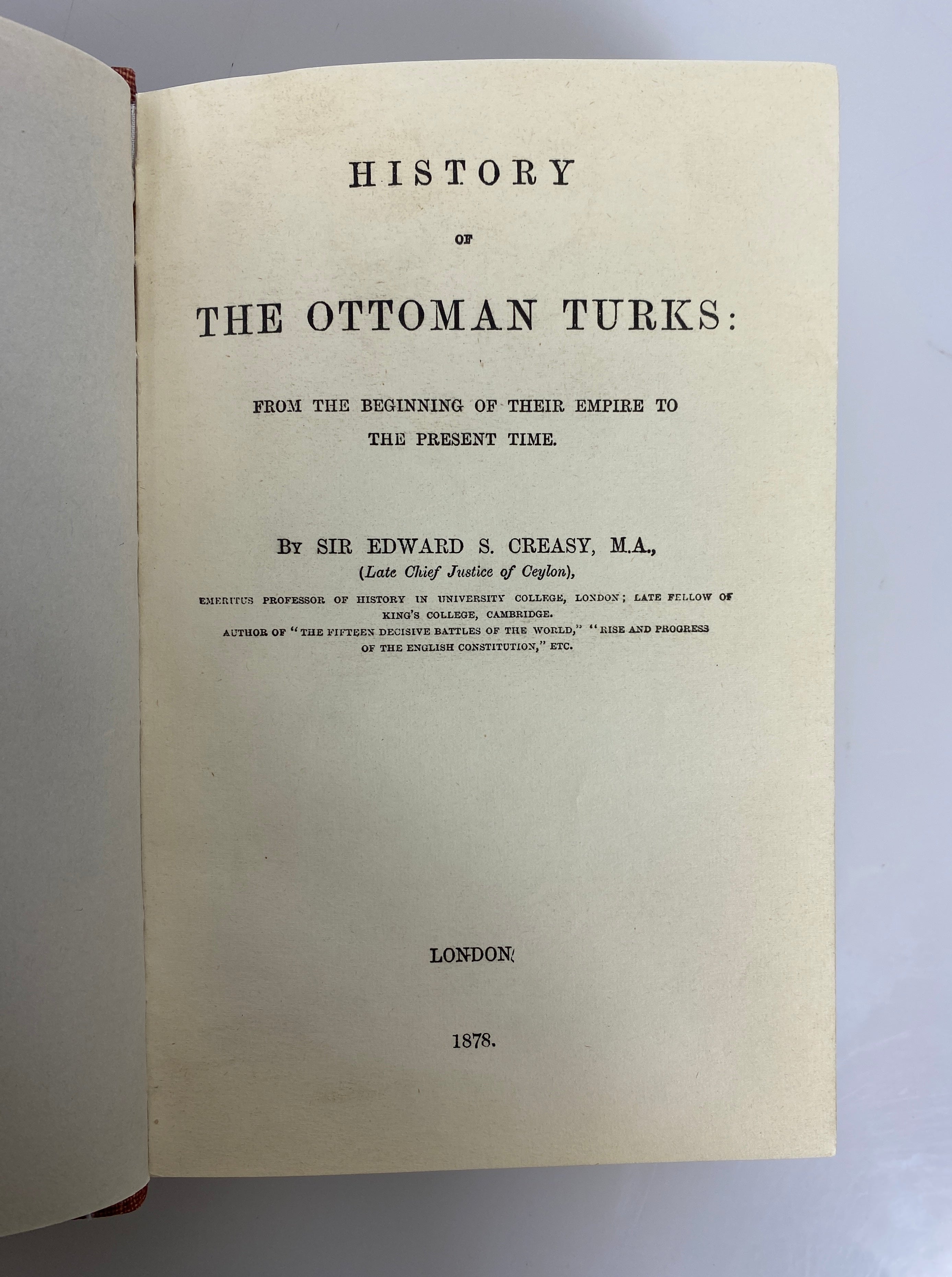 2 Ottoman Empire Volumes: Edward Creasy/William Miller 1961-1966 Ex-Library HC