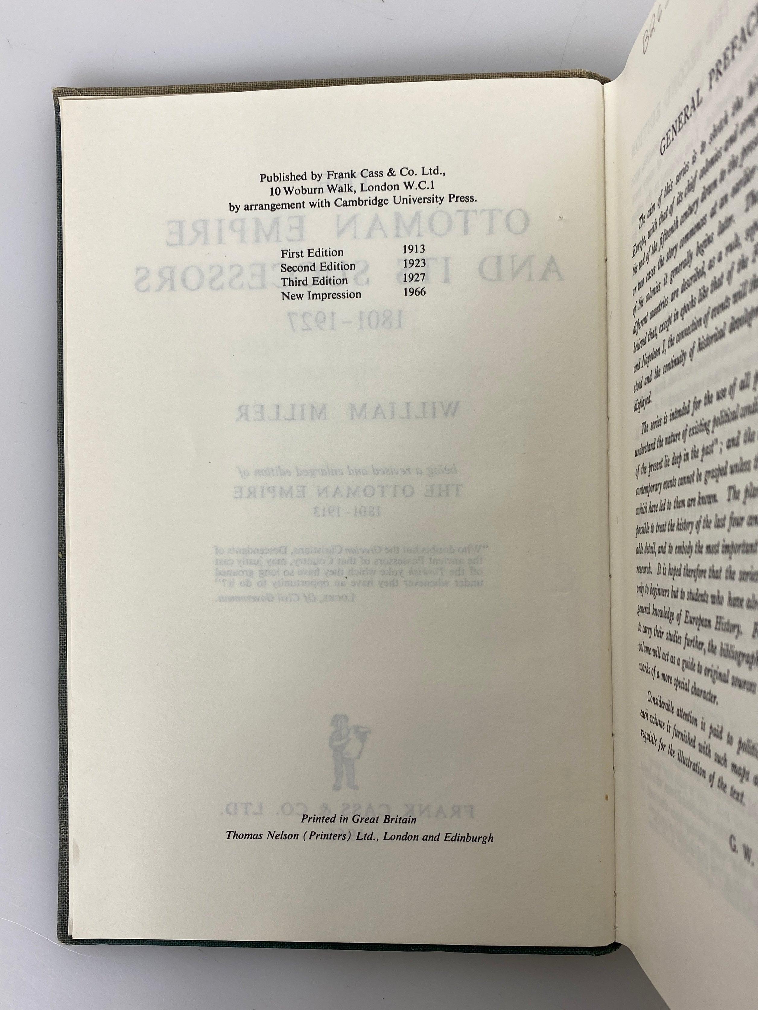 2 Ottoman Empire Volumes: Edward Creasy/William Miller 1961-1966 Ex-Library HC