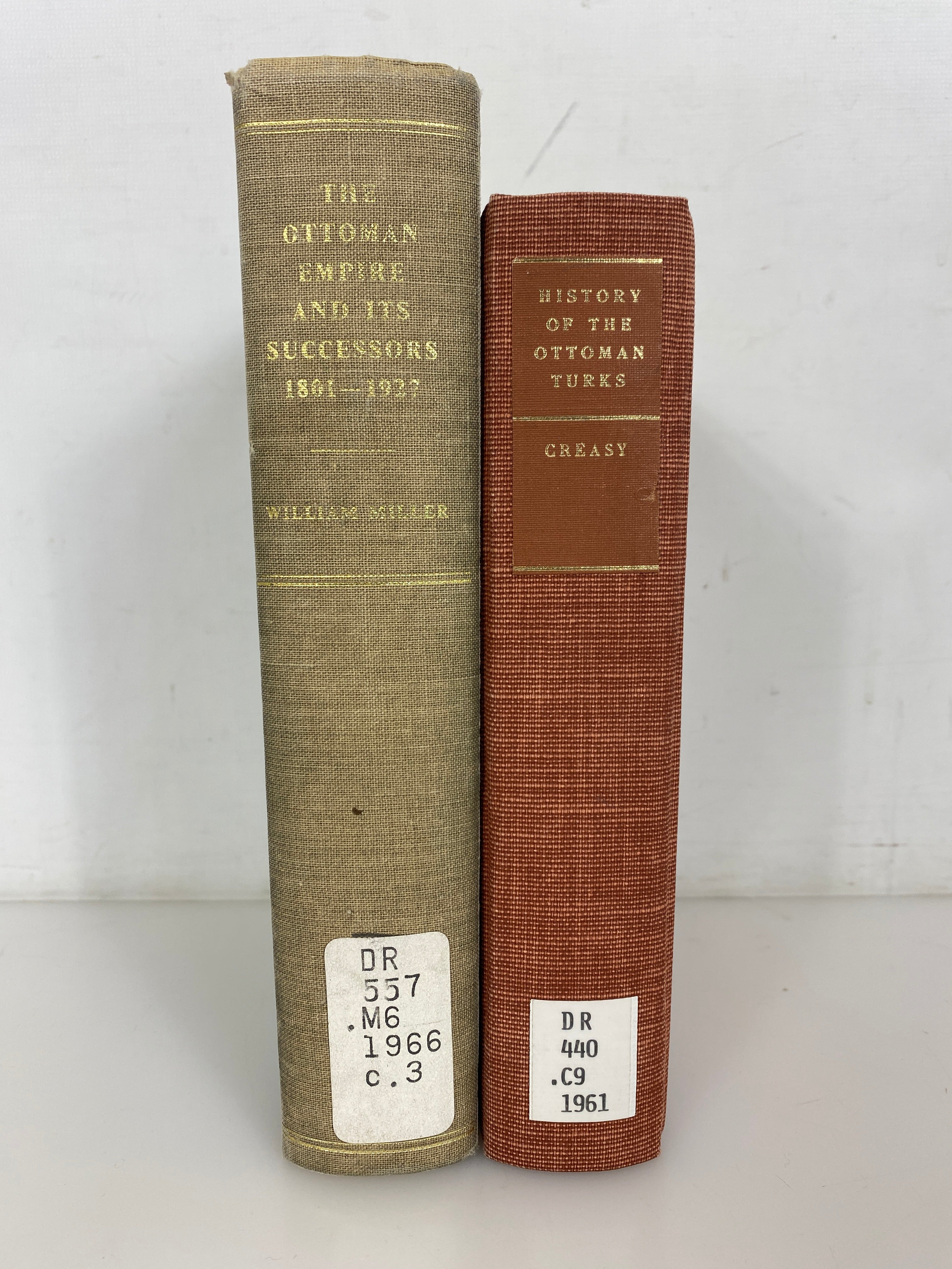 2 Ottoman Empire Volumes: Edward Creasy/William Miller 1961-1966 Ex-Library HC