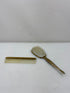 2 Piece Vintage Gold Tone Hairbrush and Gemlite Comb