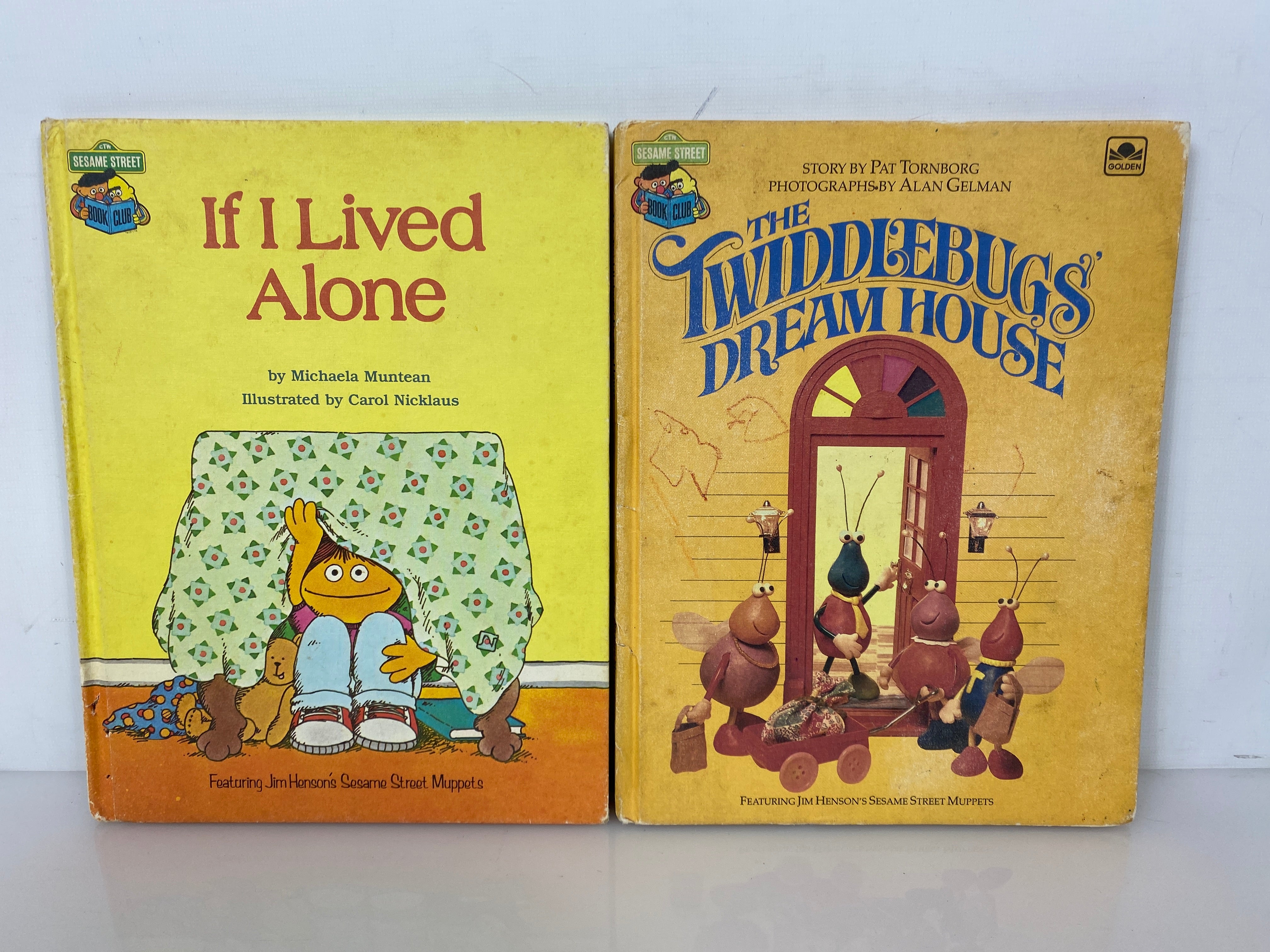 2 Sesame Street Book Club: Twiddlebugs' Dream House/If I Lived Alone 1980-83 HC