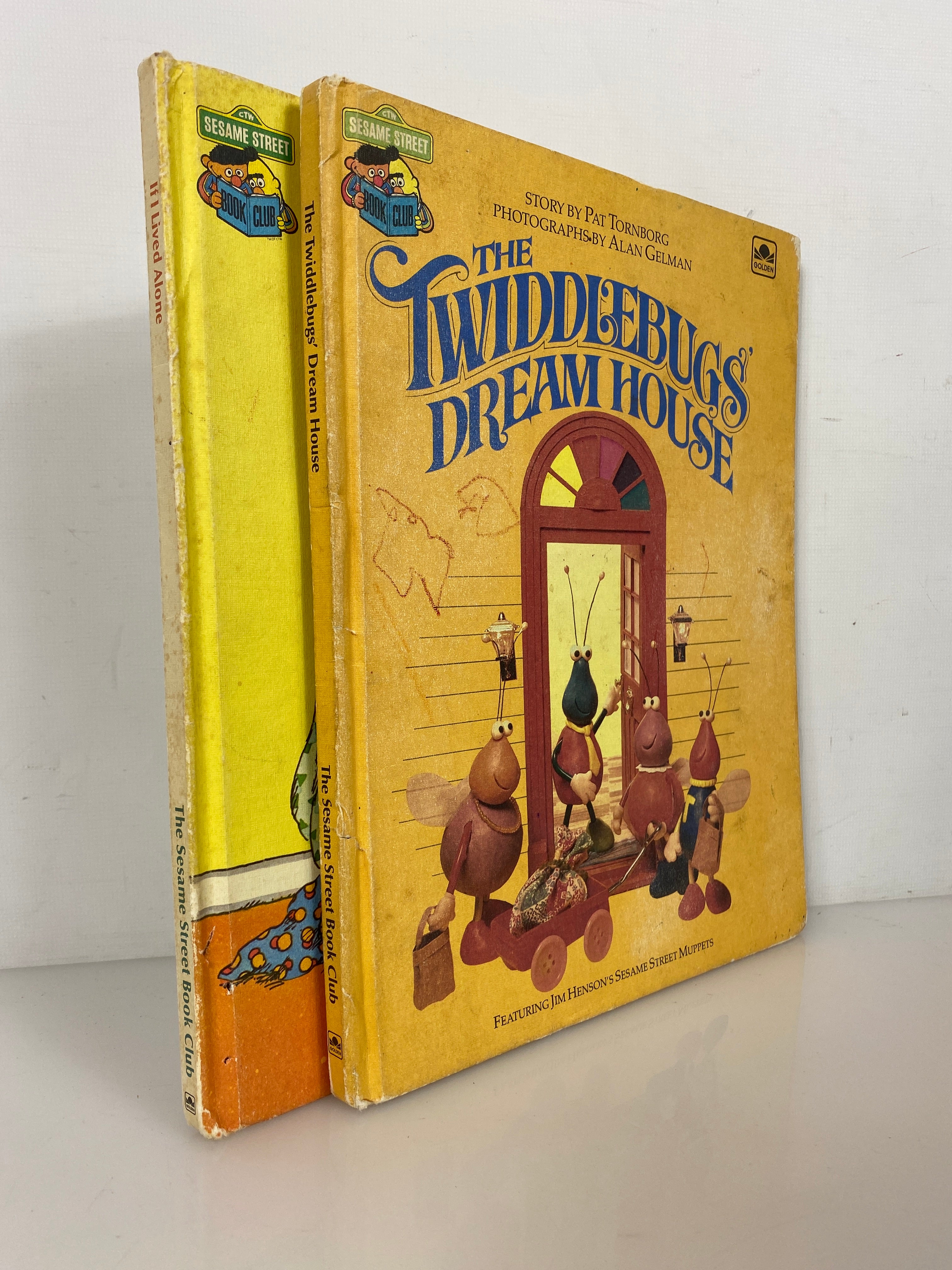 2 Sesame Street Book Club: Twiddlebugs' Dream House/If I Lived Alone 1980-83 HC