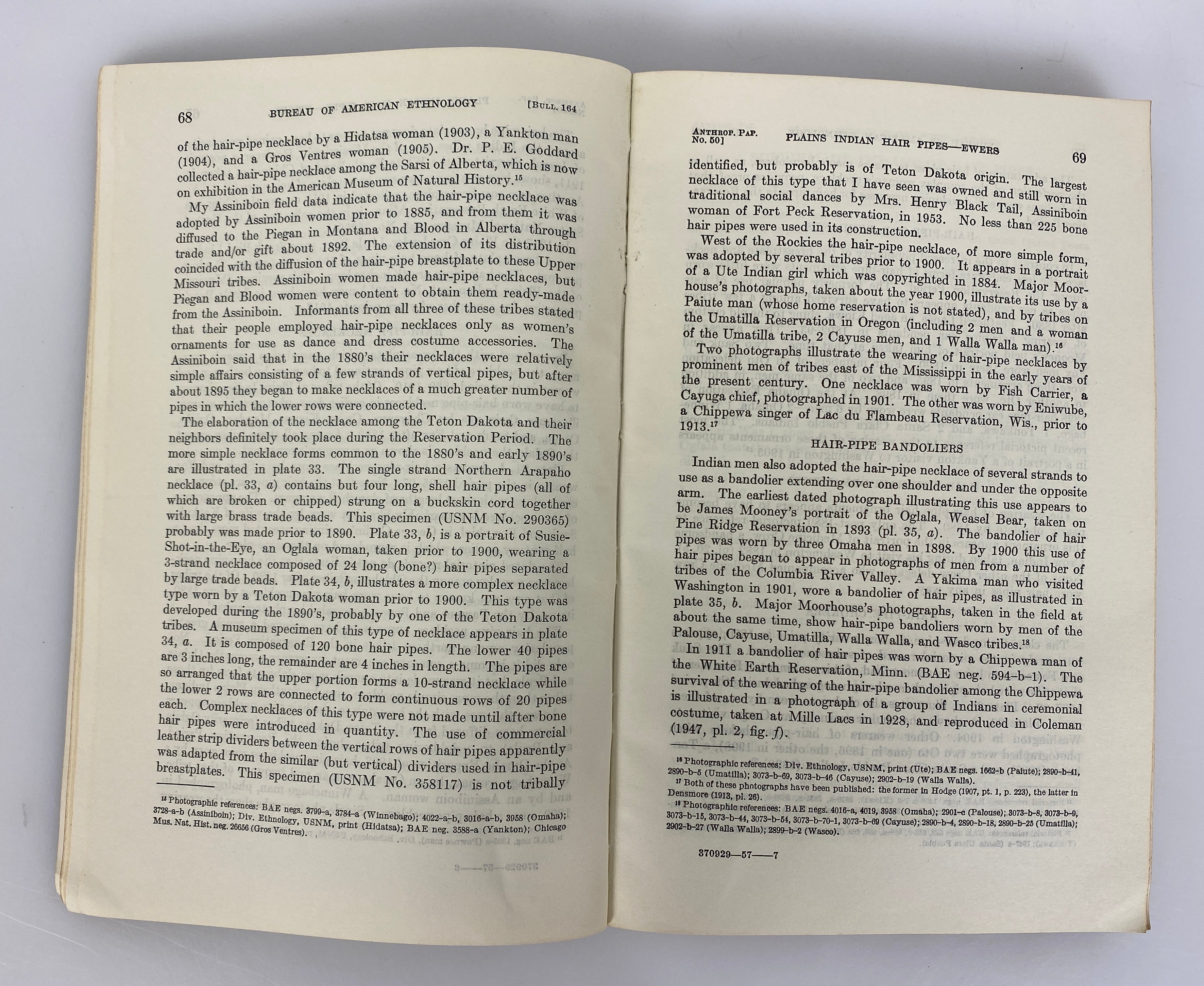 2 Smithsonian Institution Anthropological Papers 43-48/49-56 SC Bulletins