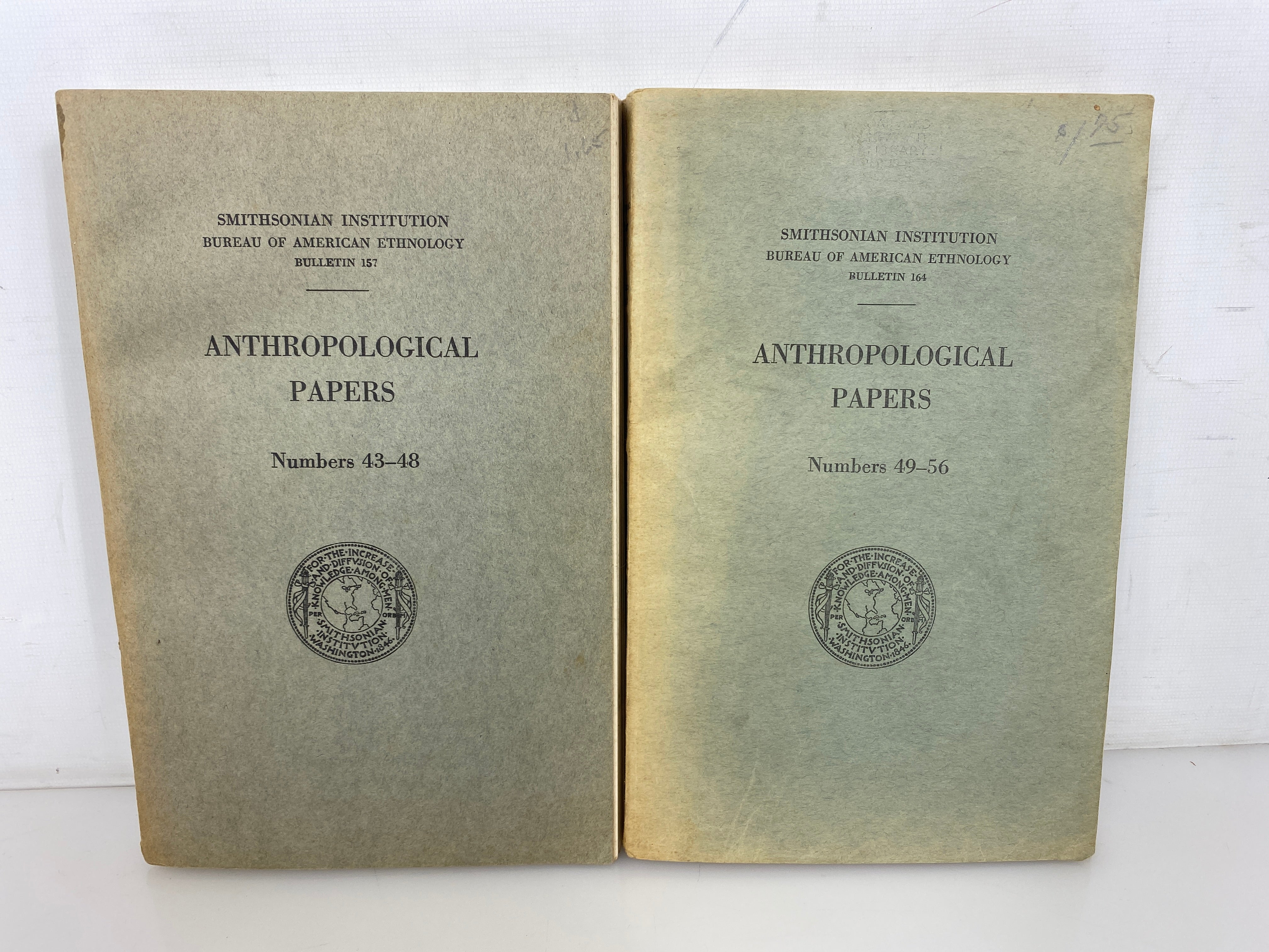 2 Smithsonian Institution Anthropological Papers 43-48/49-56 SC Bulletins