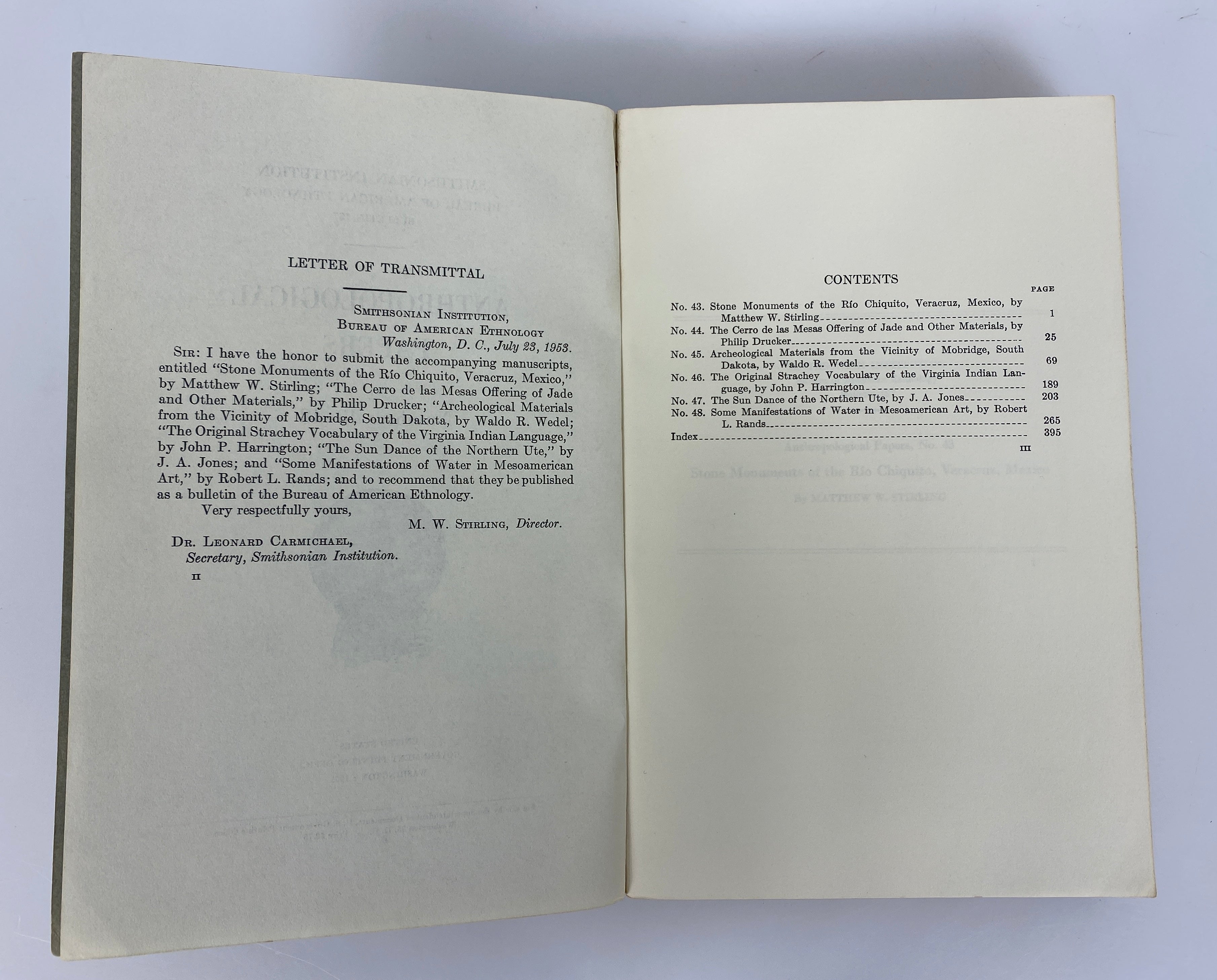 2 Smithsonian Institution Anthropological Papers 43-48/49-56 SC Bulletins