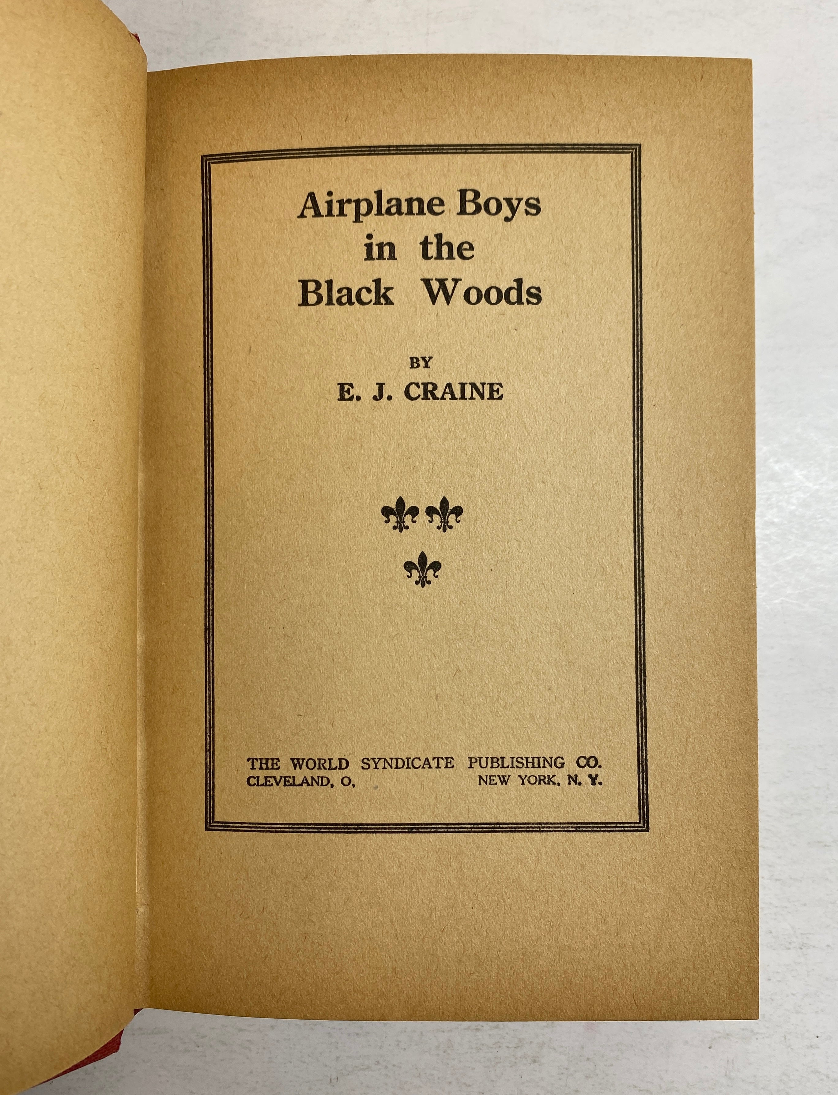 2 Vintage Airplane Boys Books: At Belize/In the Black Woods EJ Craine 1932 HC