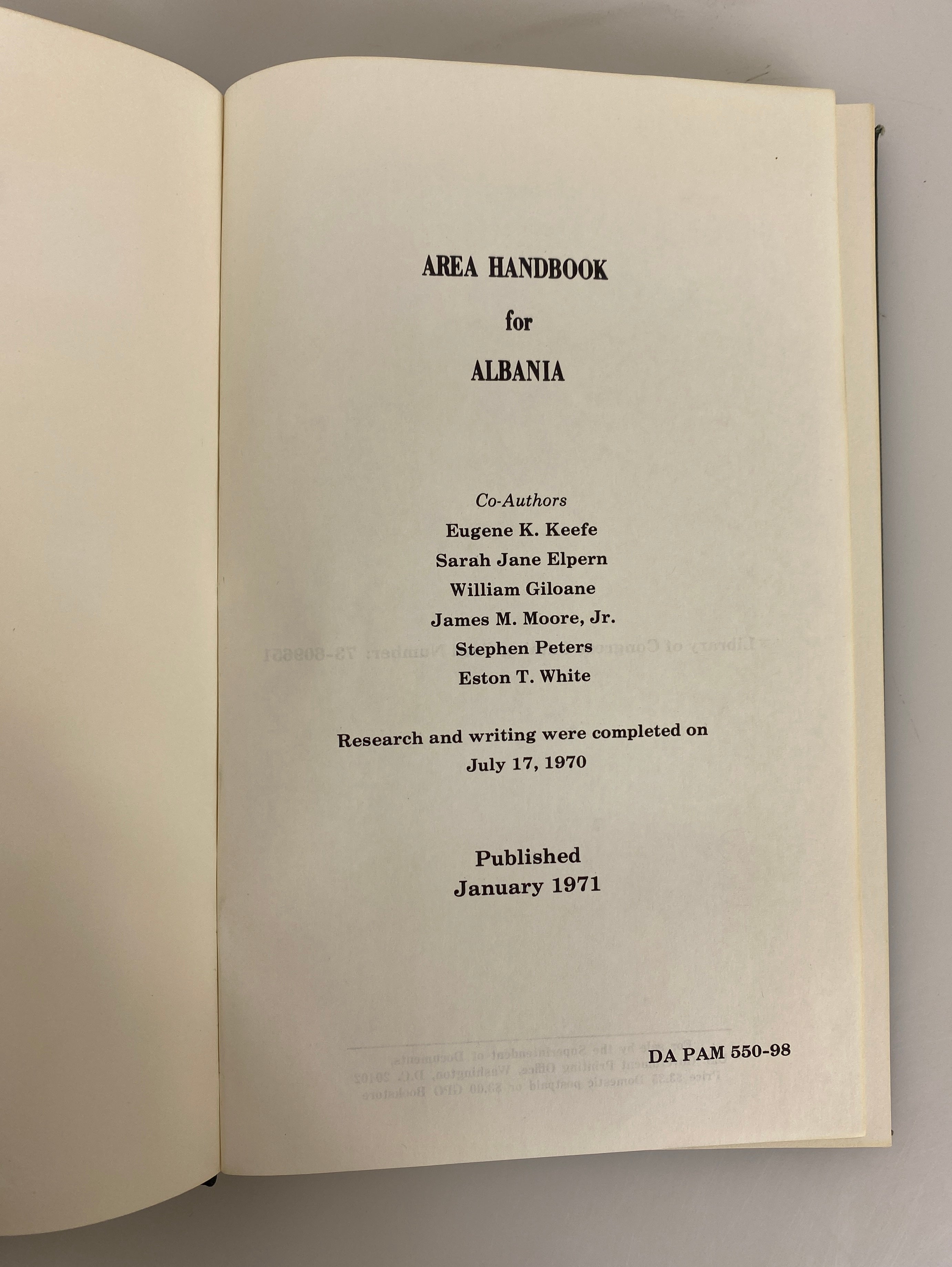 2 Vintage Area Handbooks for Albania/The Republic of Turkey Ex-Library HC