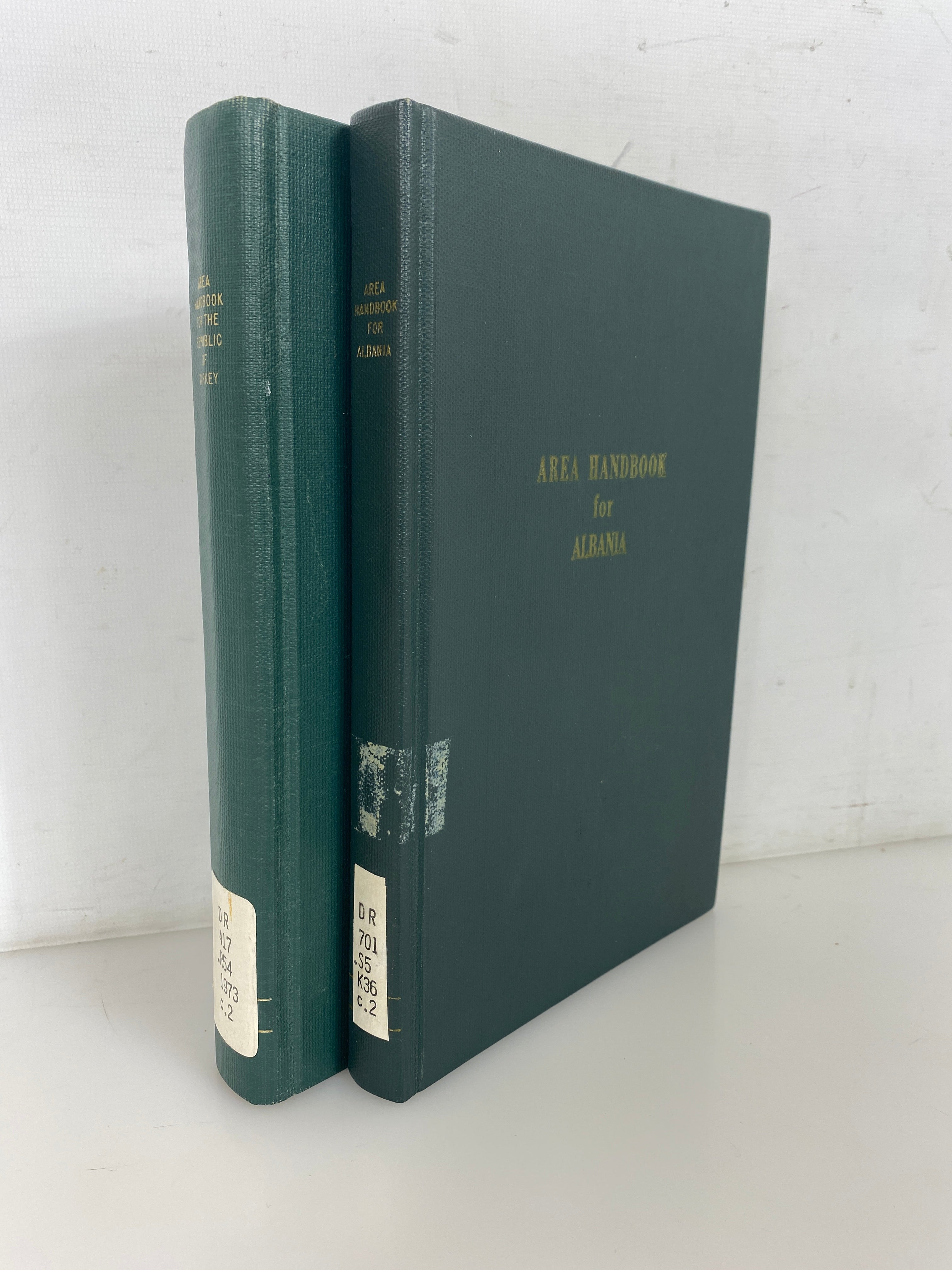2 Vintage Area Handbooks for Albania/The Republic of Turkey Ex-Library HC
