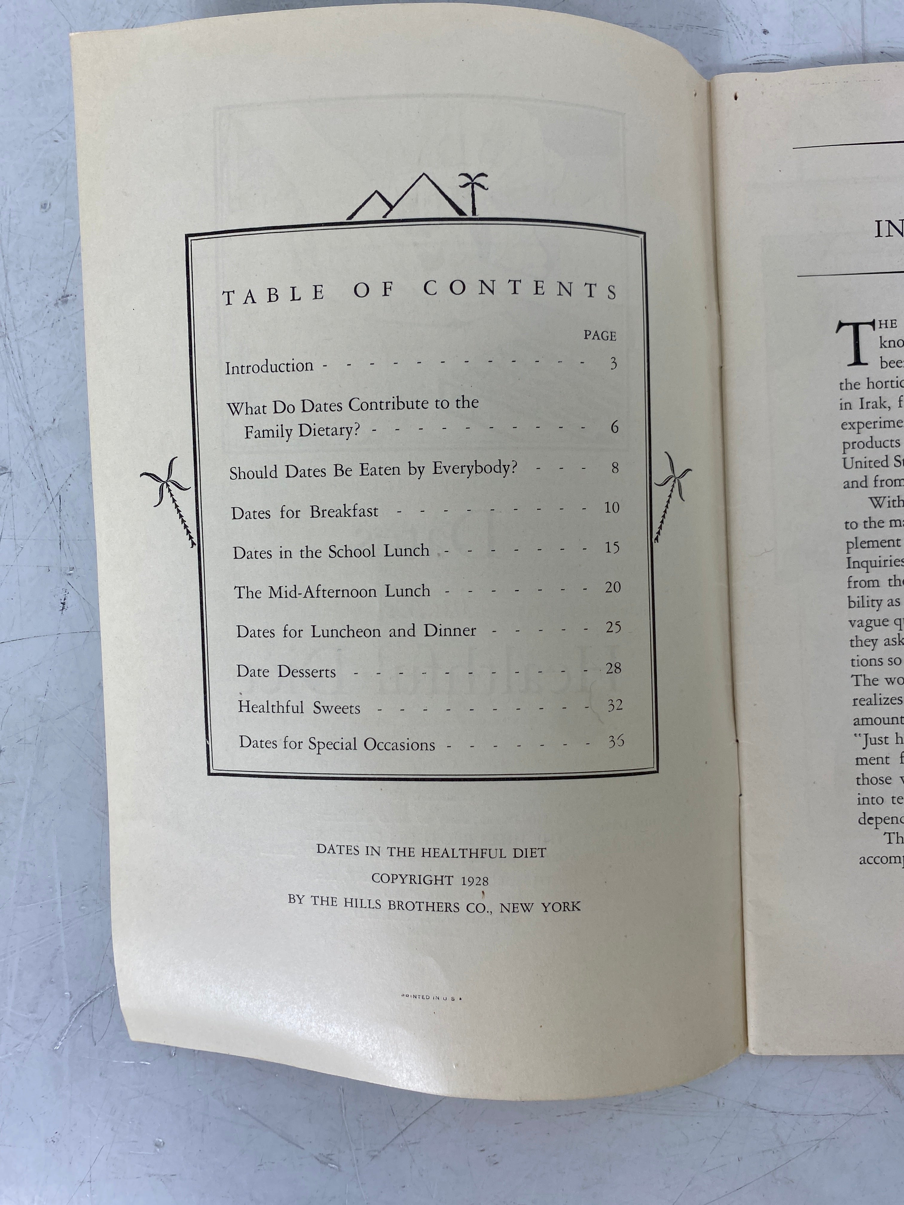 2 Vintage Date Recipe Books: Bordo Date Book (1969)/Hills Brothers Co (1928) SC