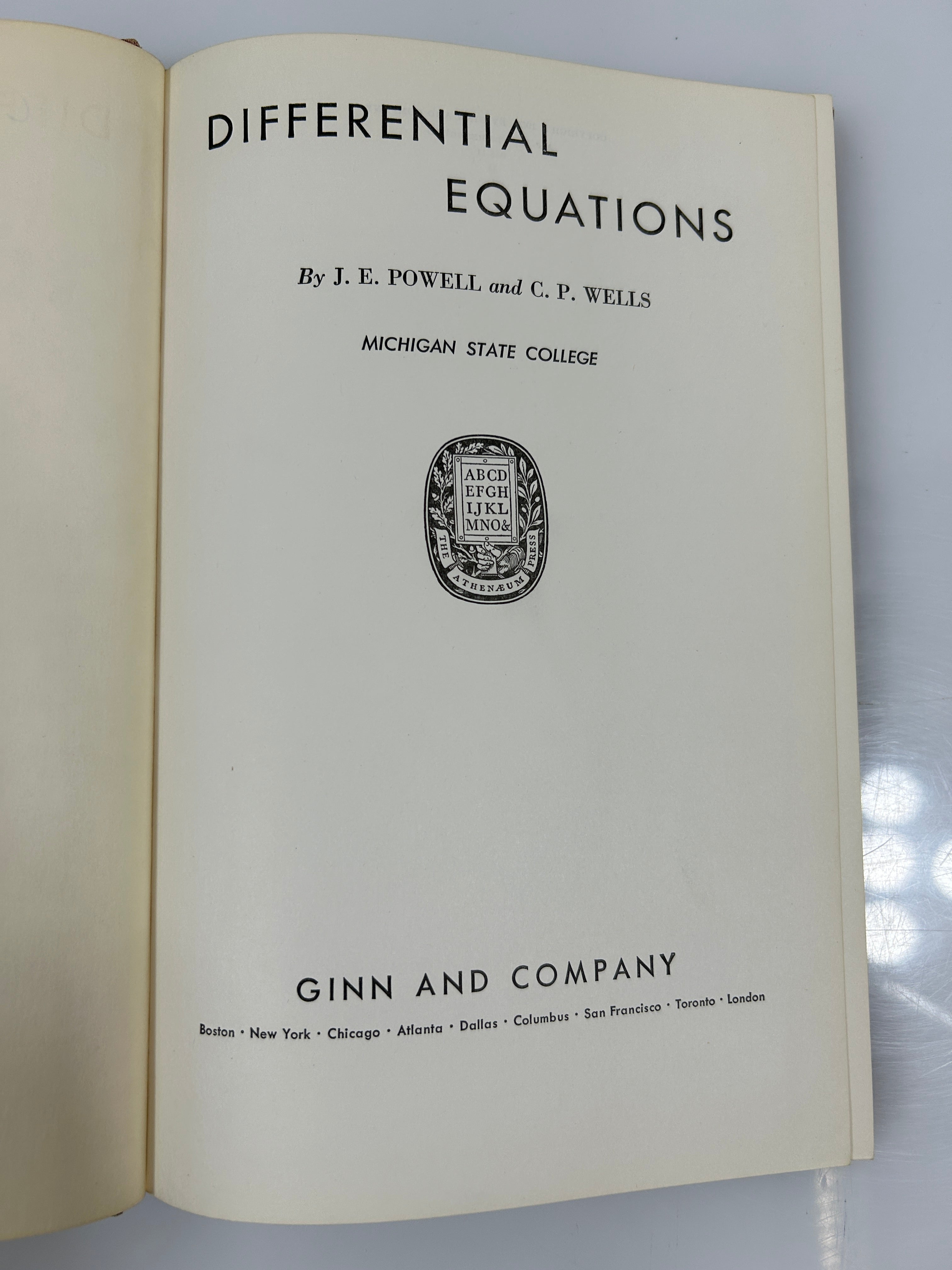 2 Vintage Math Texts: Differential Equations/Analytic Geometry 1950-1954 HC
