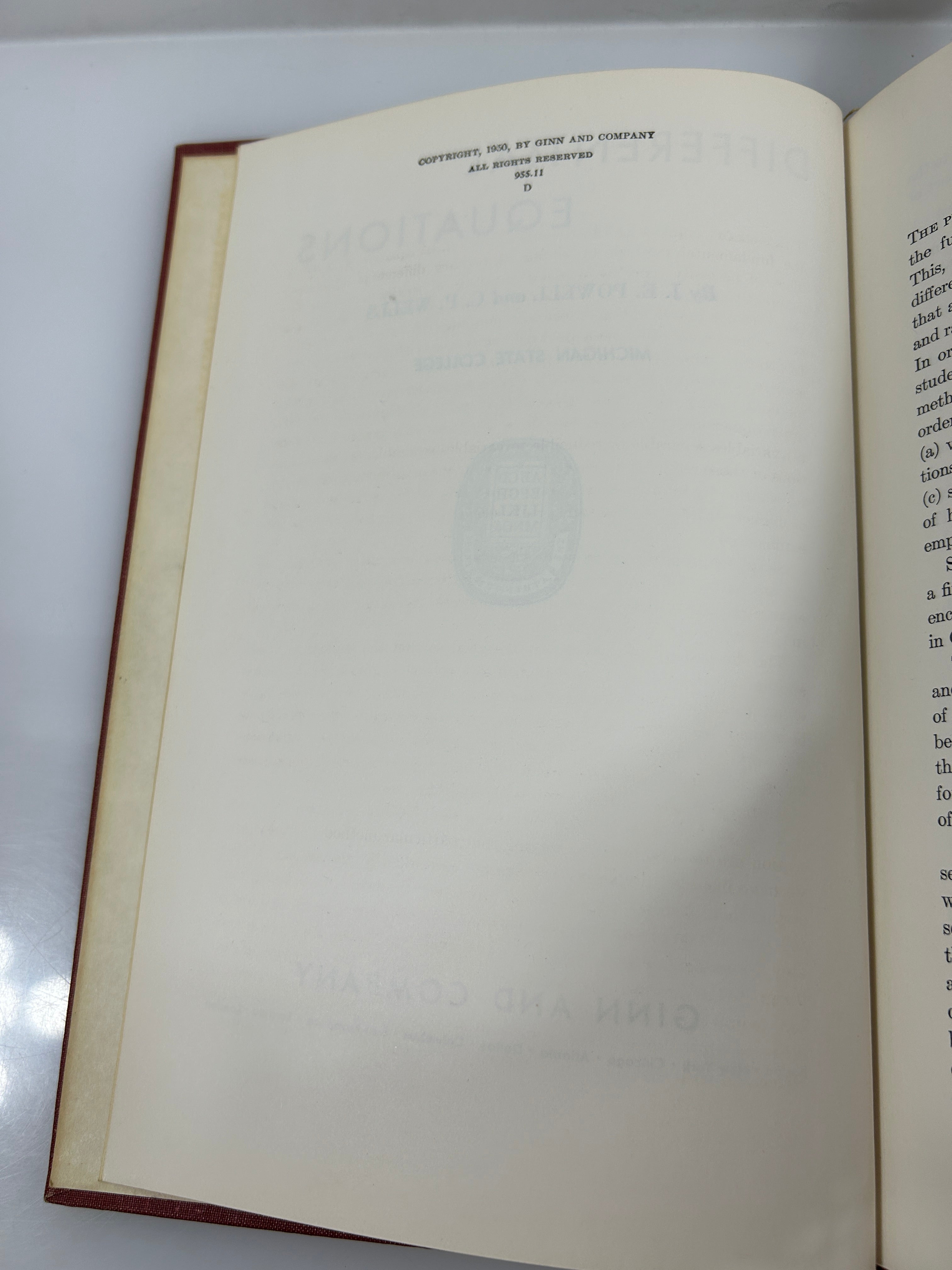 2 Vintage Math Texts: Differential Equations/Analytic Geometry 1950-1954 HC