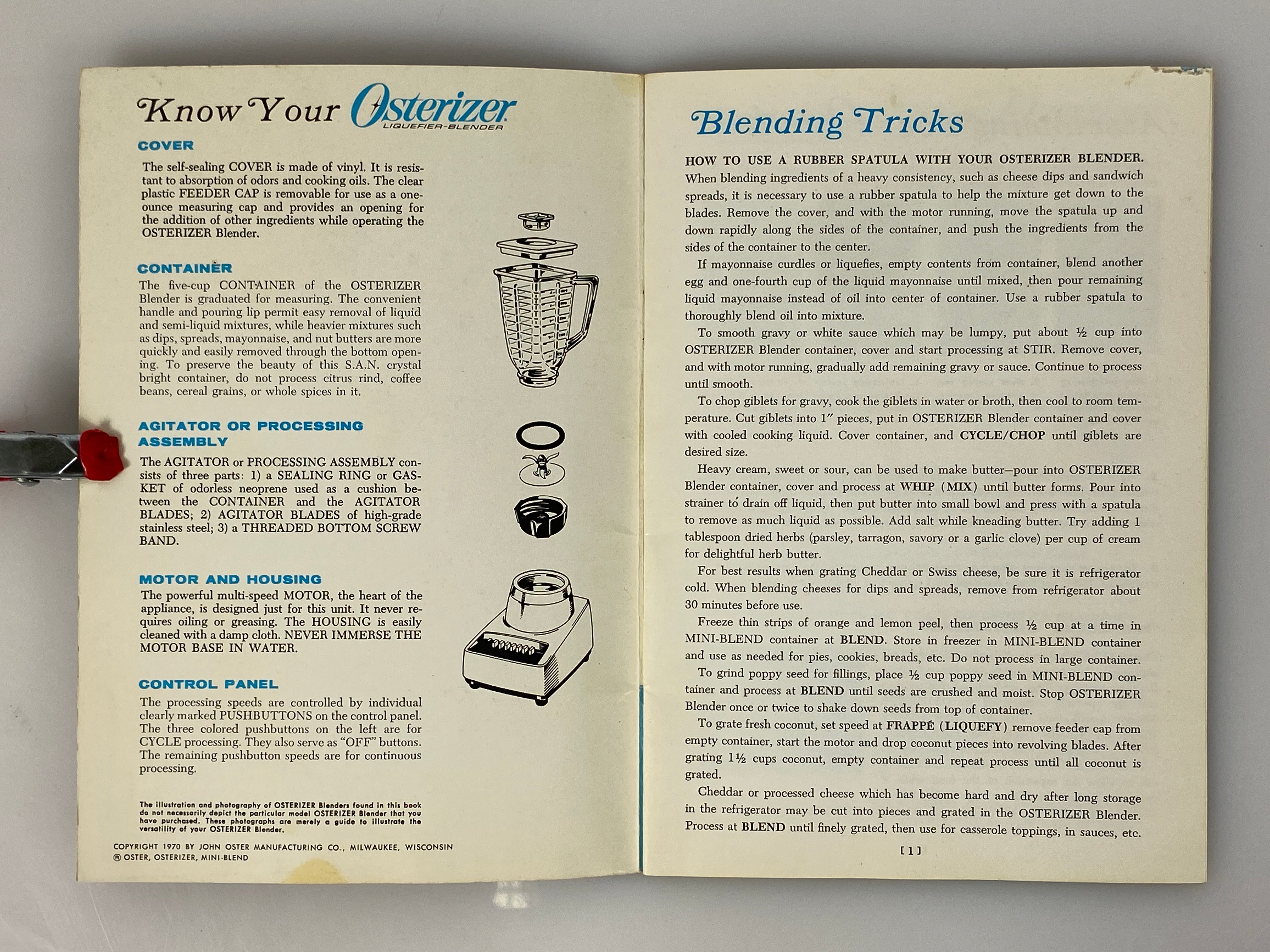 2 Vintage Osterizer Blender Spin Cookery Cookbooks 1969-70 SC