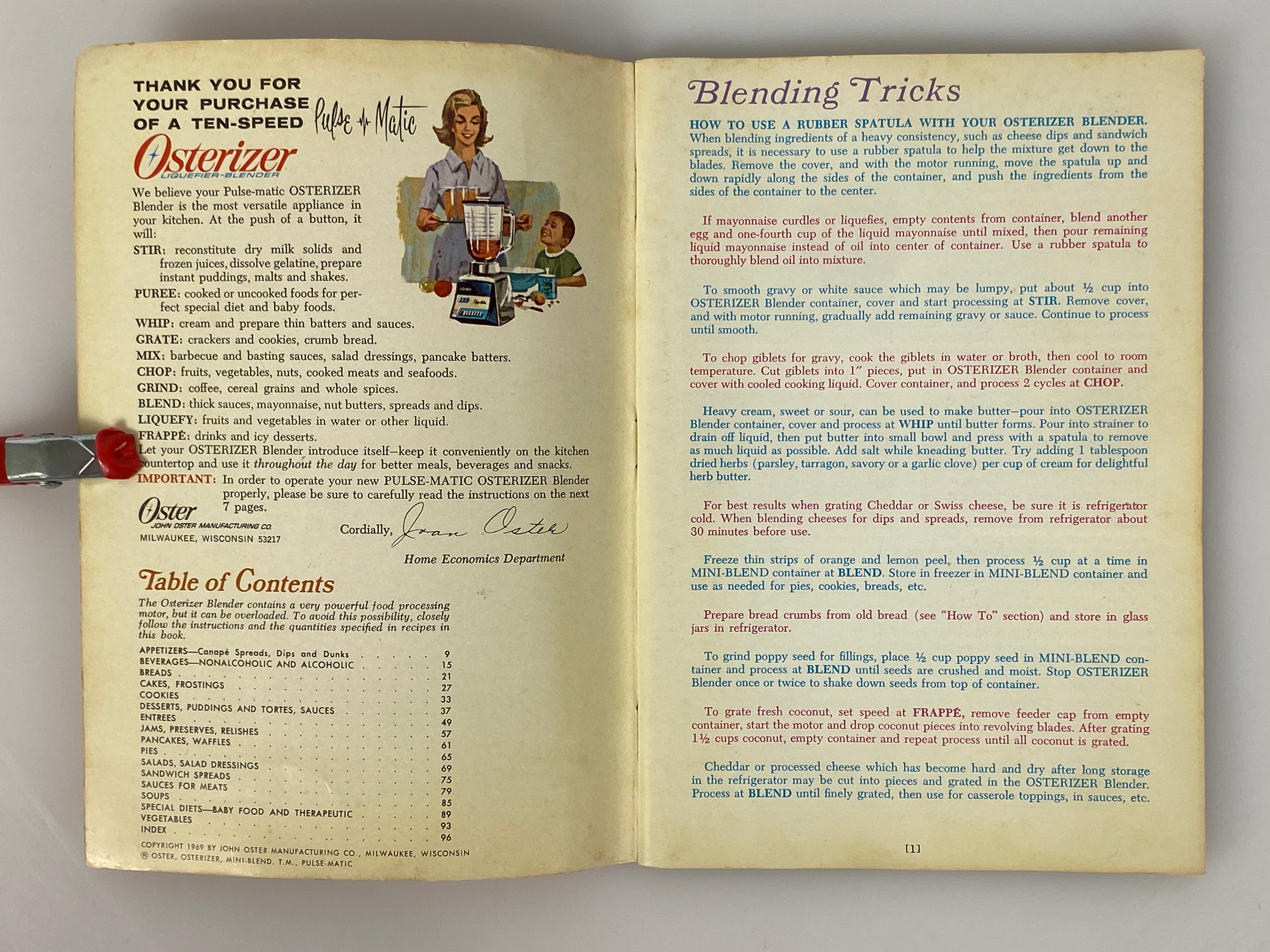 2 Vintage Osterizer Blender Spin Cookery Cookbooks 1969-70 SC