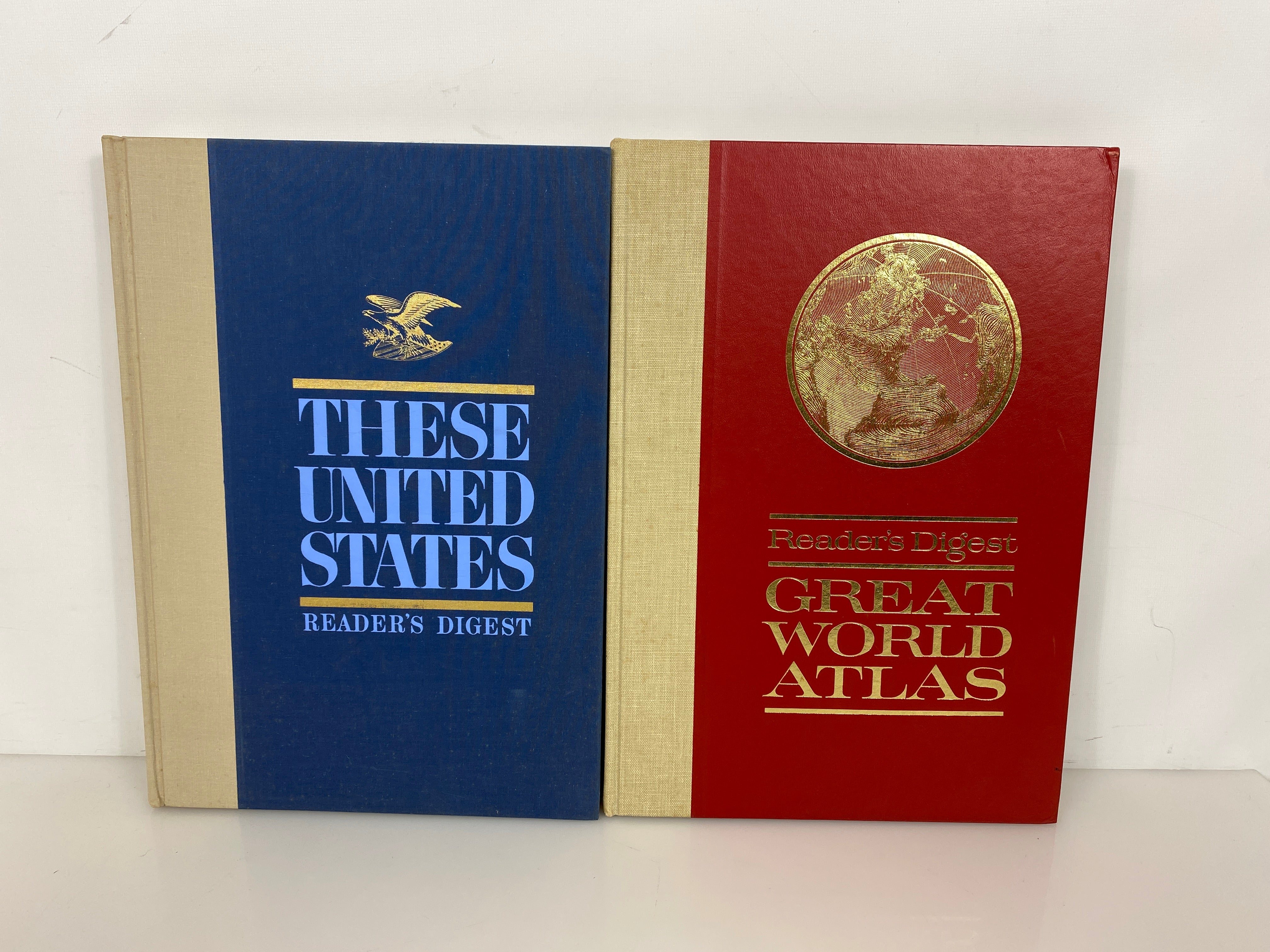 2 Vintage Reader's Digest: Great World Atlas/These United States 1963-68 HC
