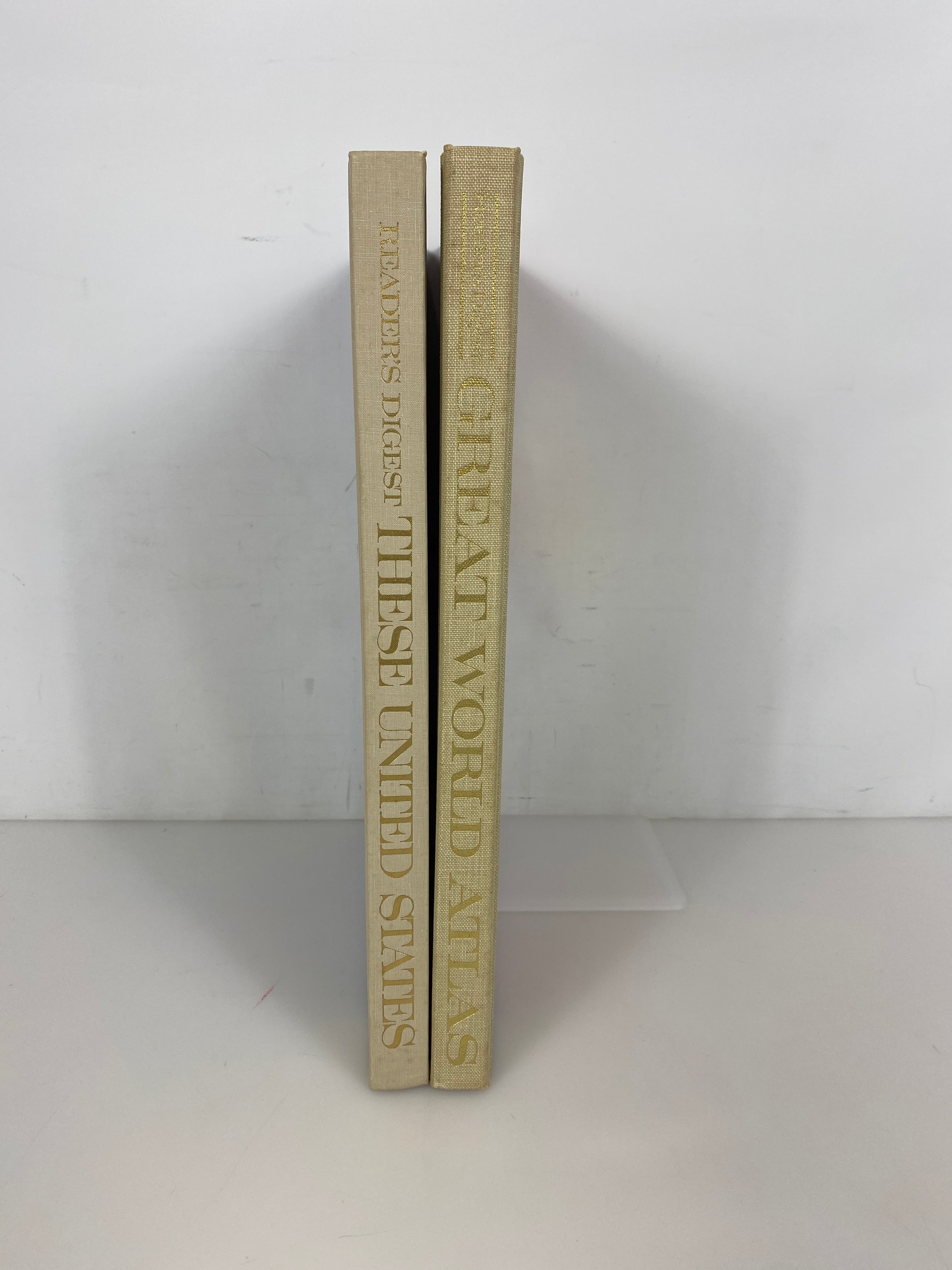 2 Vintage Reader's Digest: Great World Atlas/These United States 1963-68 HC