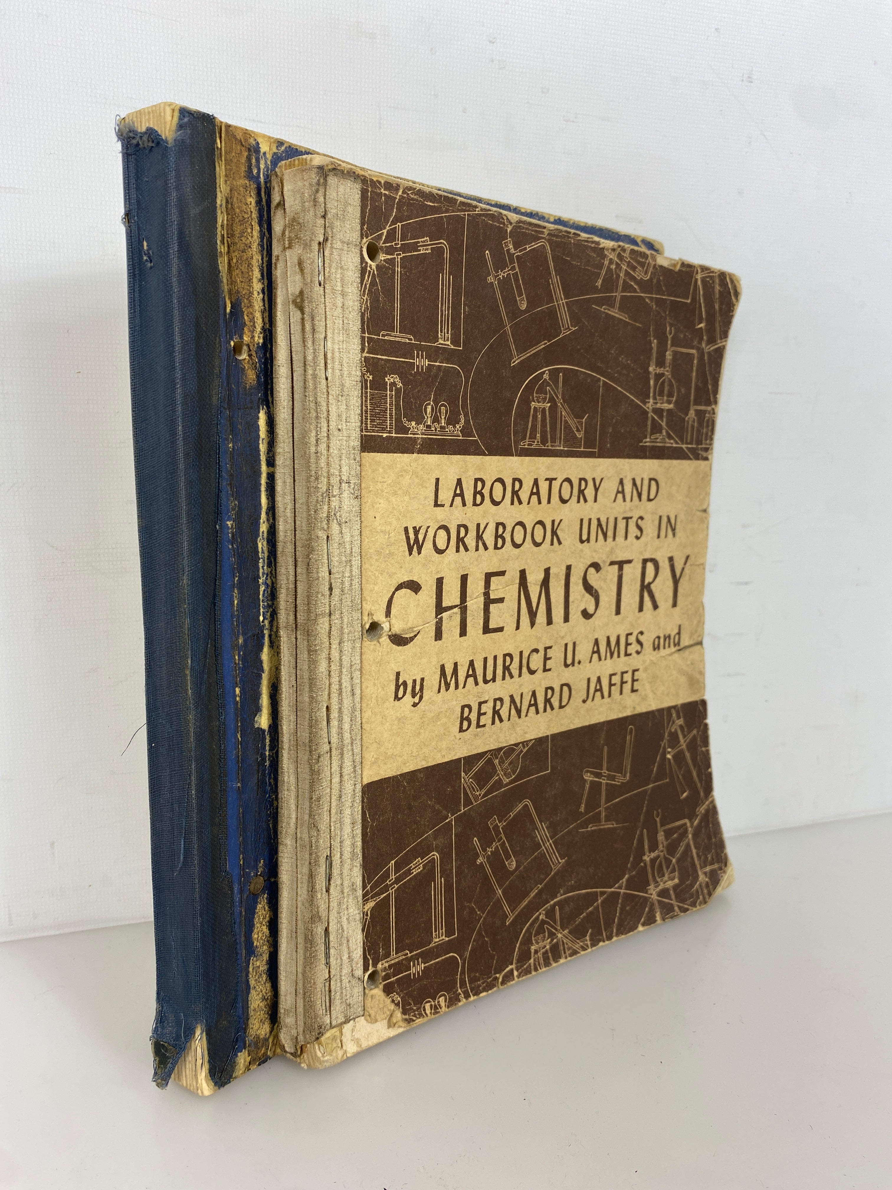 2 Vintage Science Workbooks: Chemistry & Physics 1940s SC Partially Completed