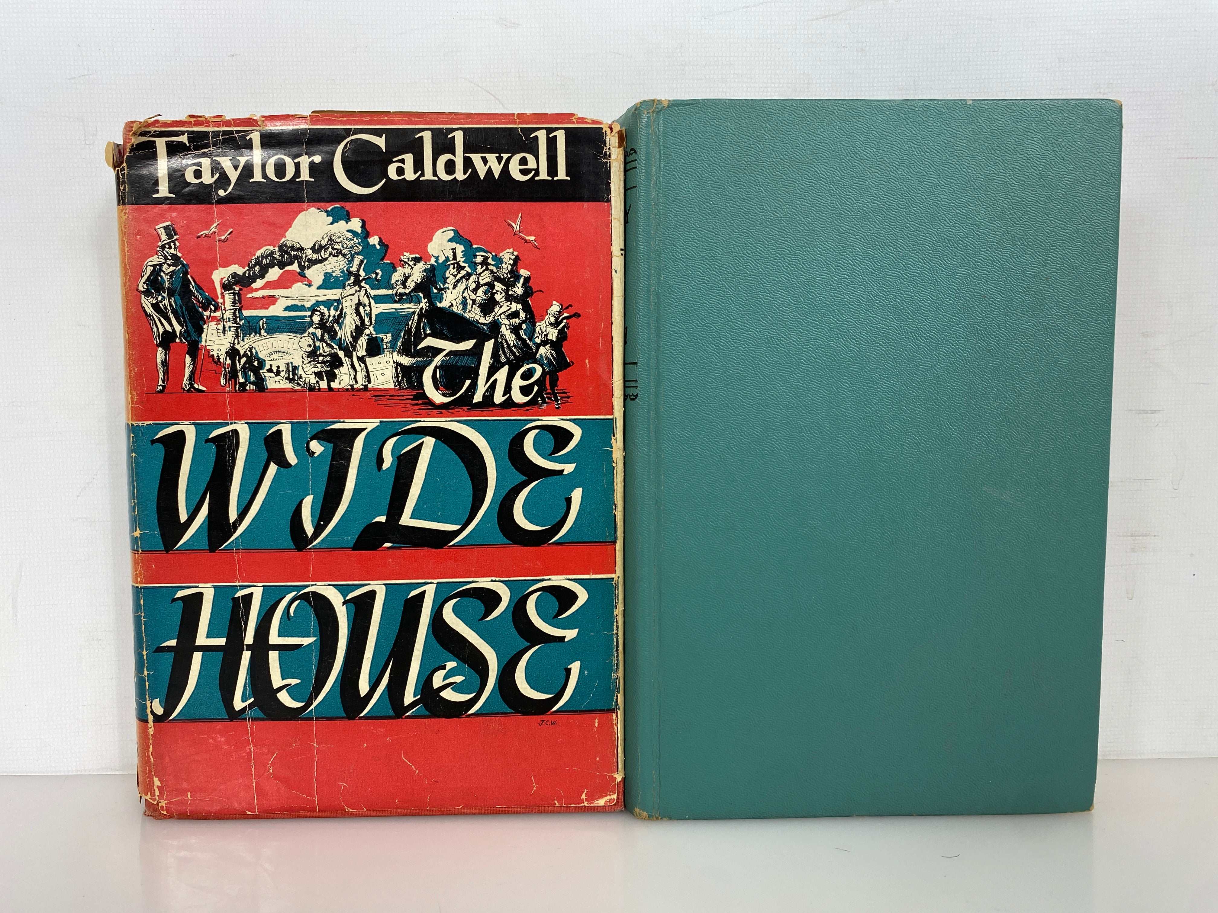 2 Vintage Taylor Caldwell: Wide House (1st Ed)/Testimony of Two Men 1945-68