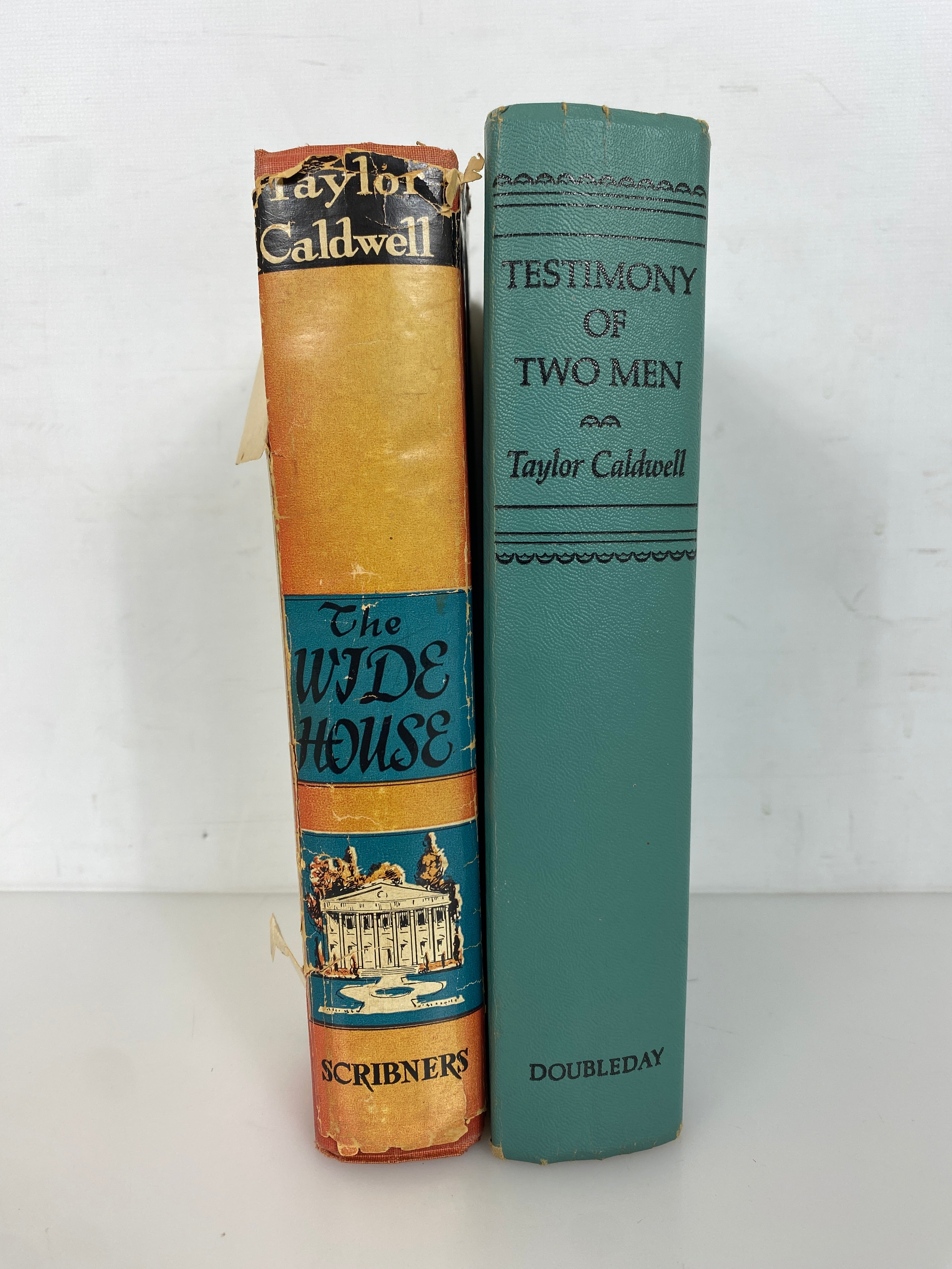 2 Vintage Taylor Caldwell: Wide House (1st Ed)/Testimony of Two Men 1945-68