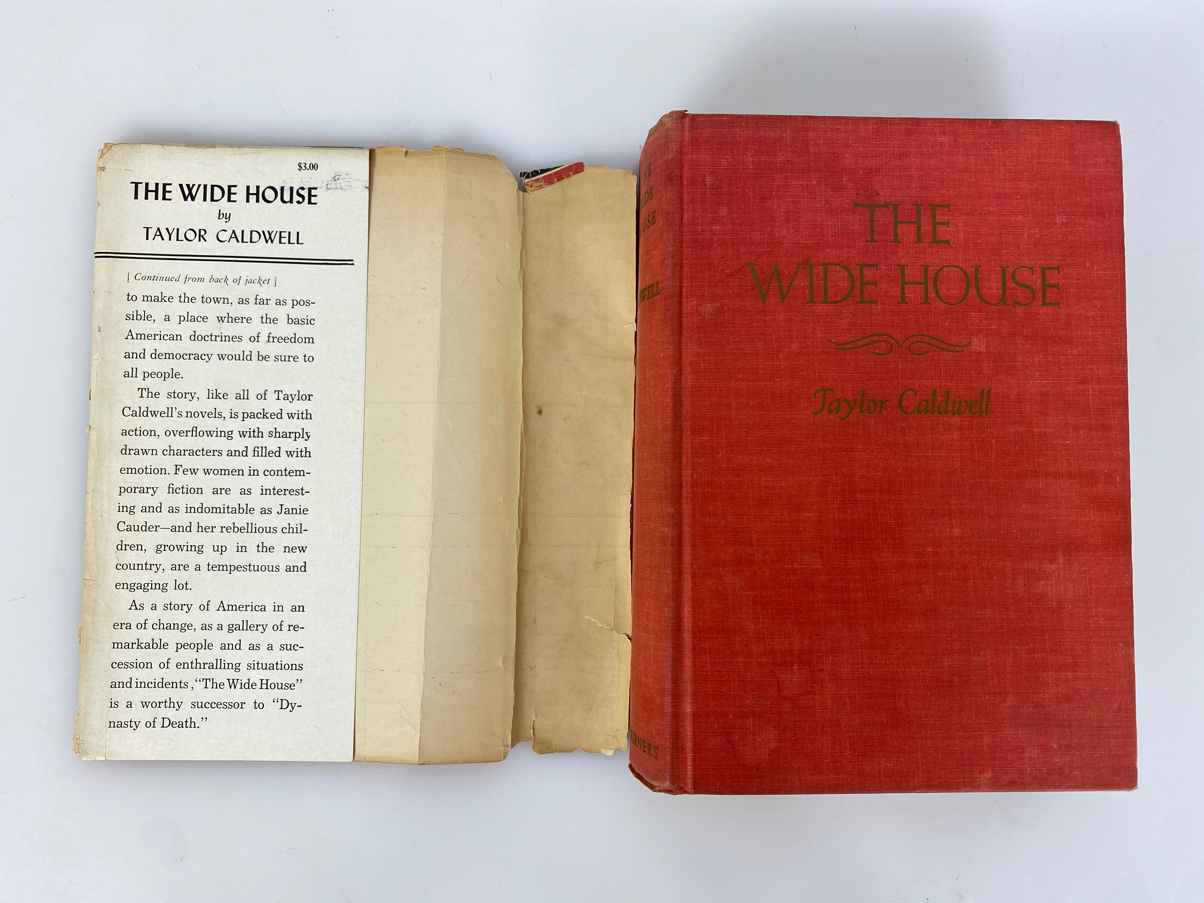2 Vintage Taylor Caldwell: Wide House (1st Ed)/Testimony of Two Men 1945-68