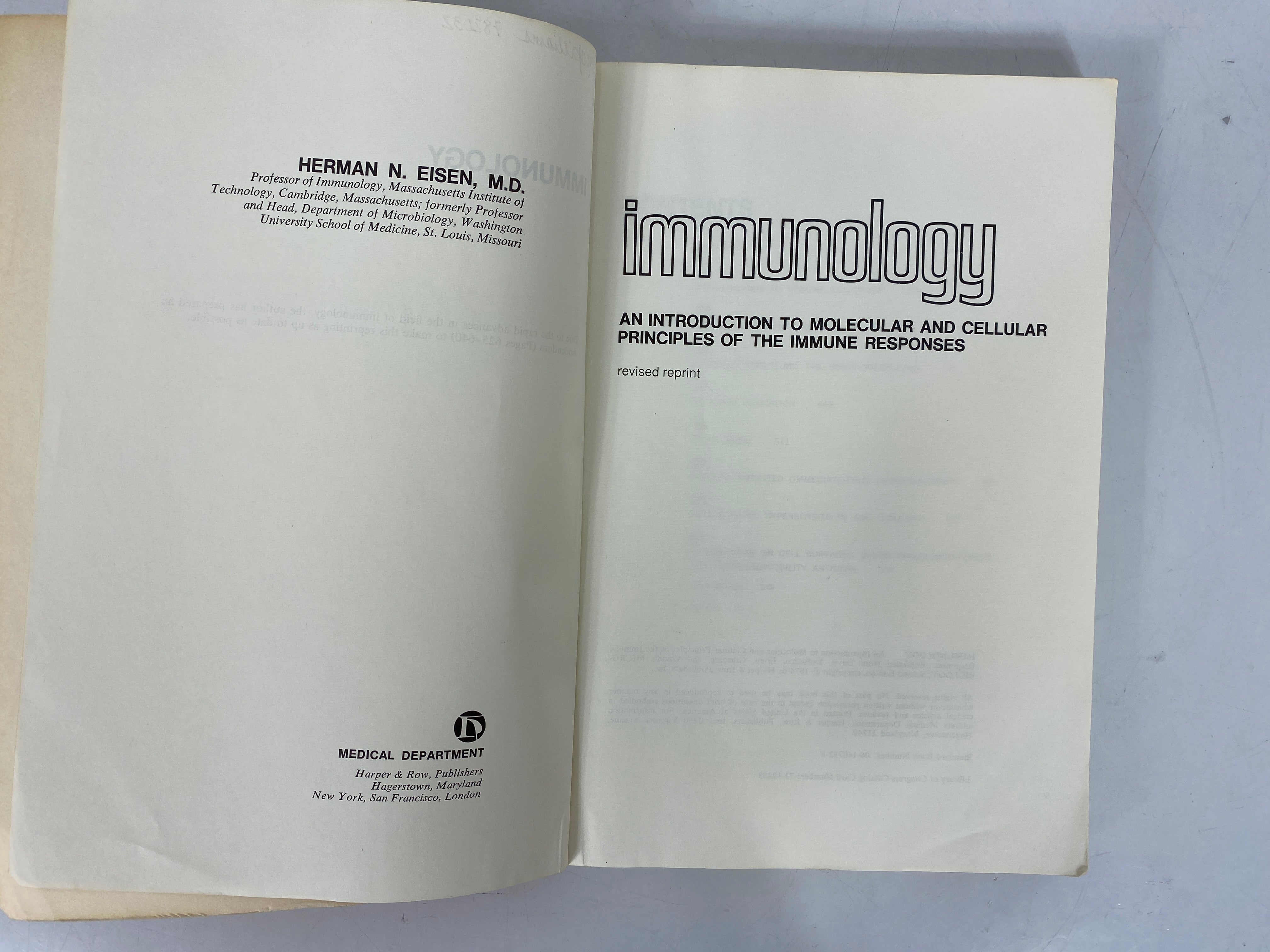 2 Vintage Texts: Immunology (Eisen)/Human Physiology (Macey) 1968-74 SC