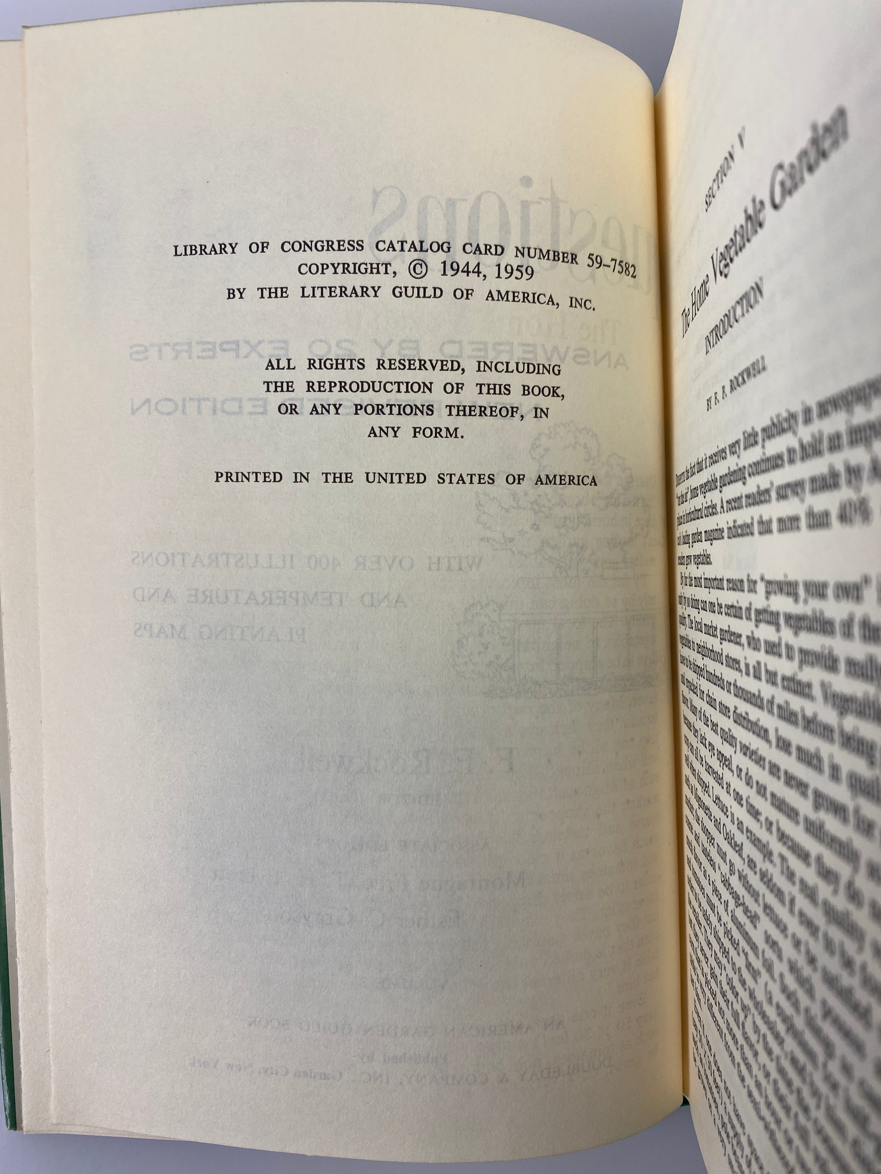2 Vol Set: 10,000 Garden Questions Answered (1&2) F.F. Rockwell 1959 HCDJ BCE