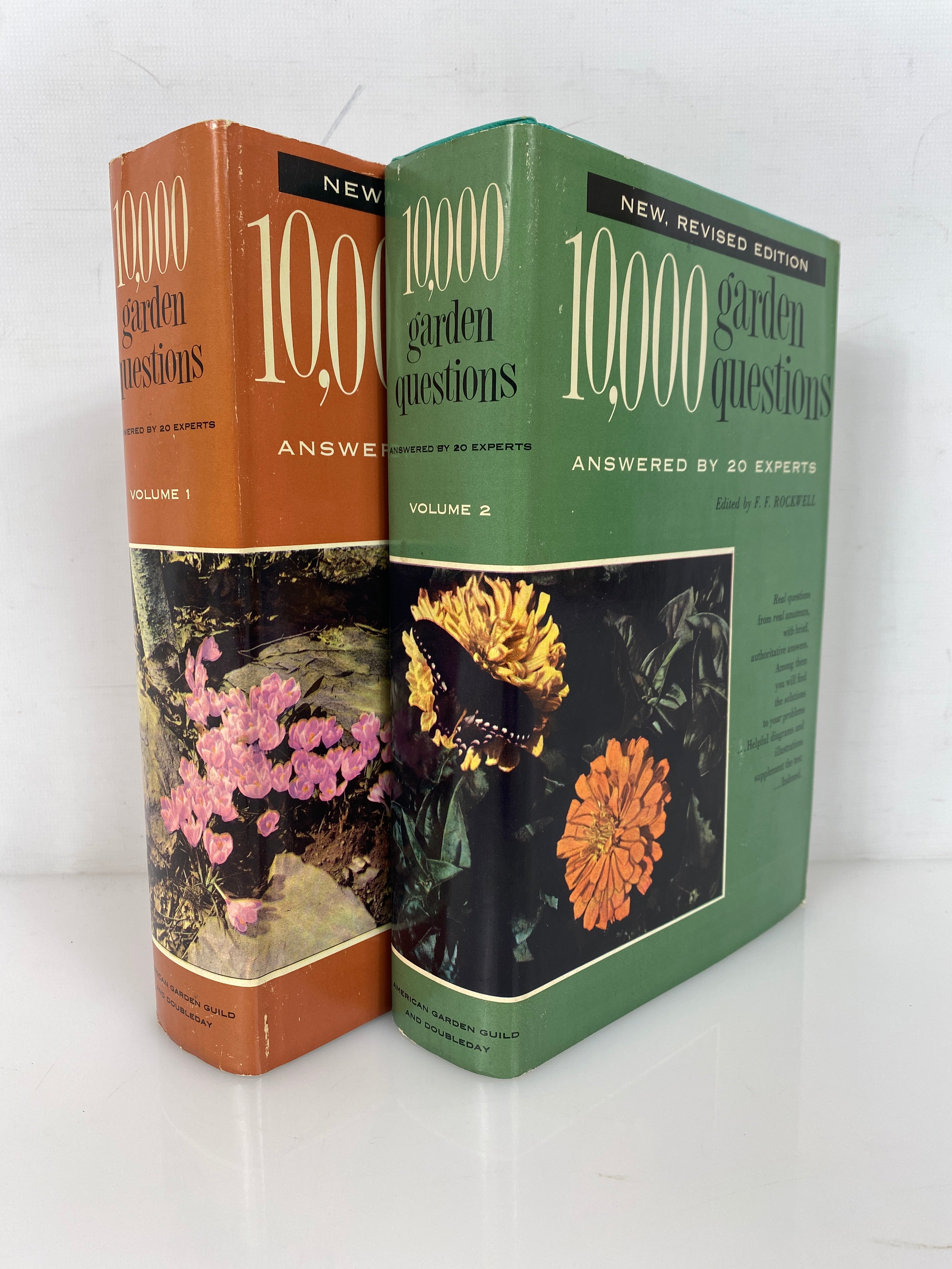 2 Vol Set: 10,000 Garden Questions Answered (1&2) F.F. Rockwell 1959 HCDJ BCE