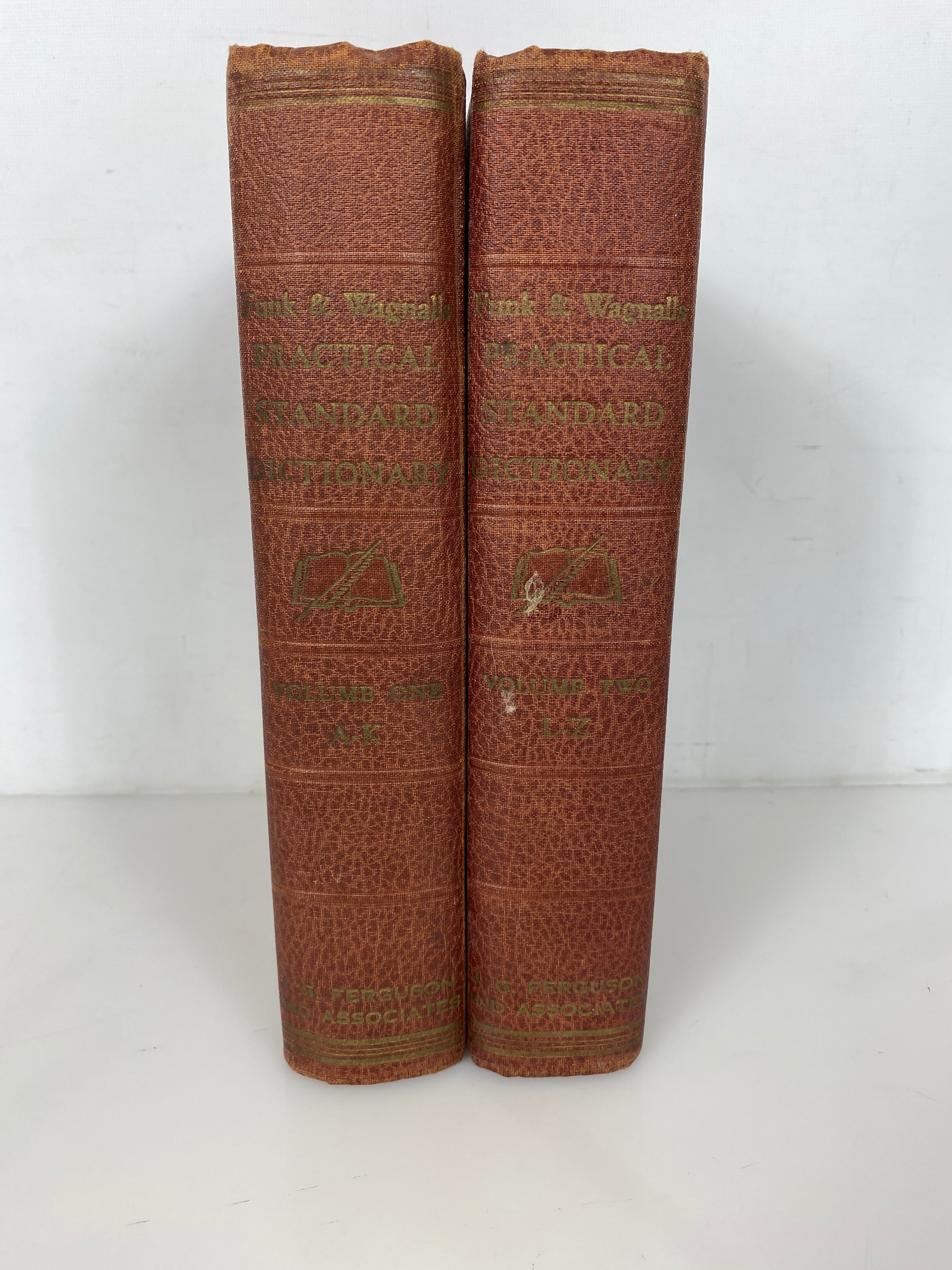 2 Vol Set: Funk & Wagnalls Practical Standard Dictionary 1945 HC