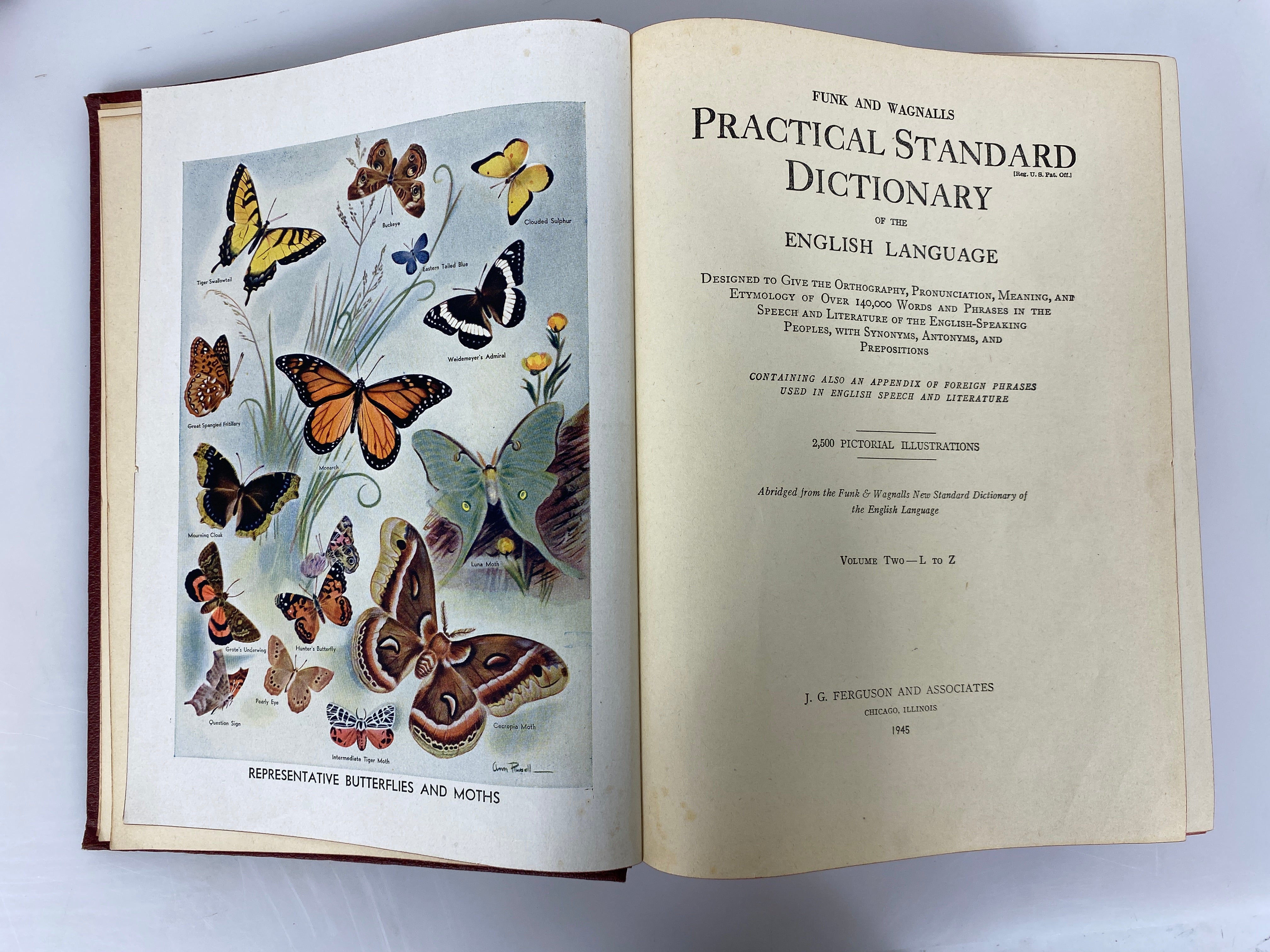 2 Vol Set: Funk & Wagnalls Practical Standard Dictionary 1945 HC