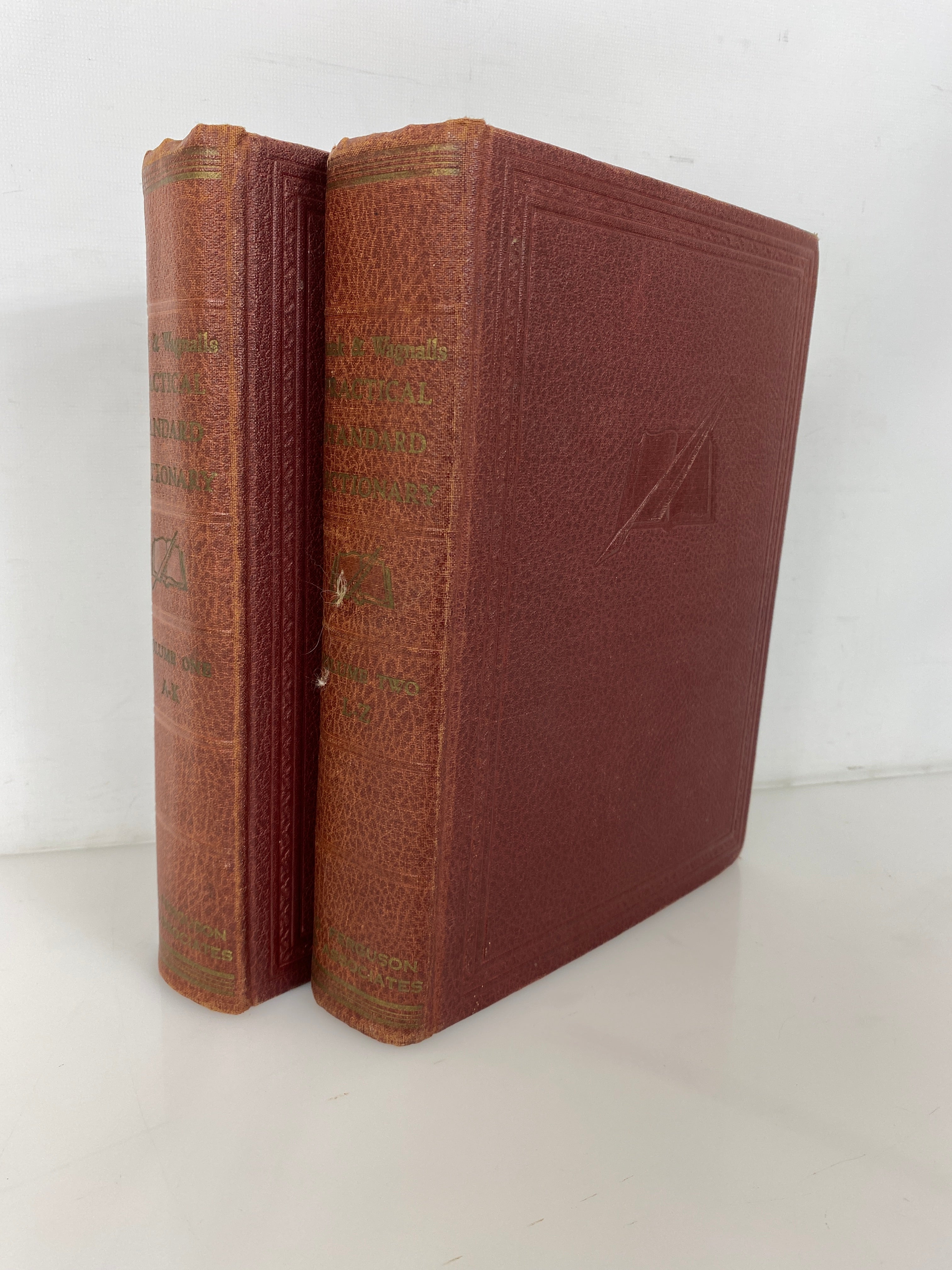 2 Vol Set: Funk & Wagnalls Practical Standard Dictionary 1945 HC