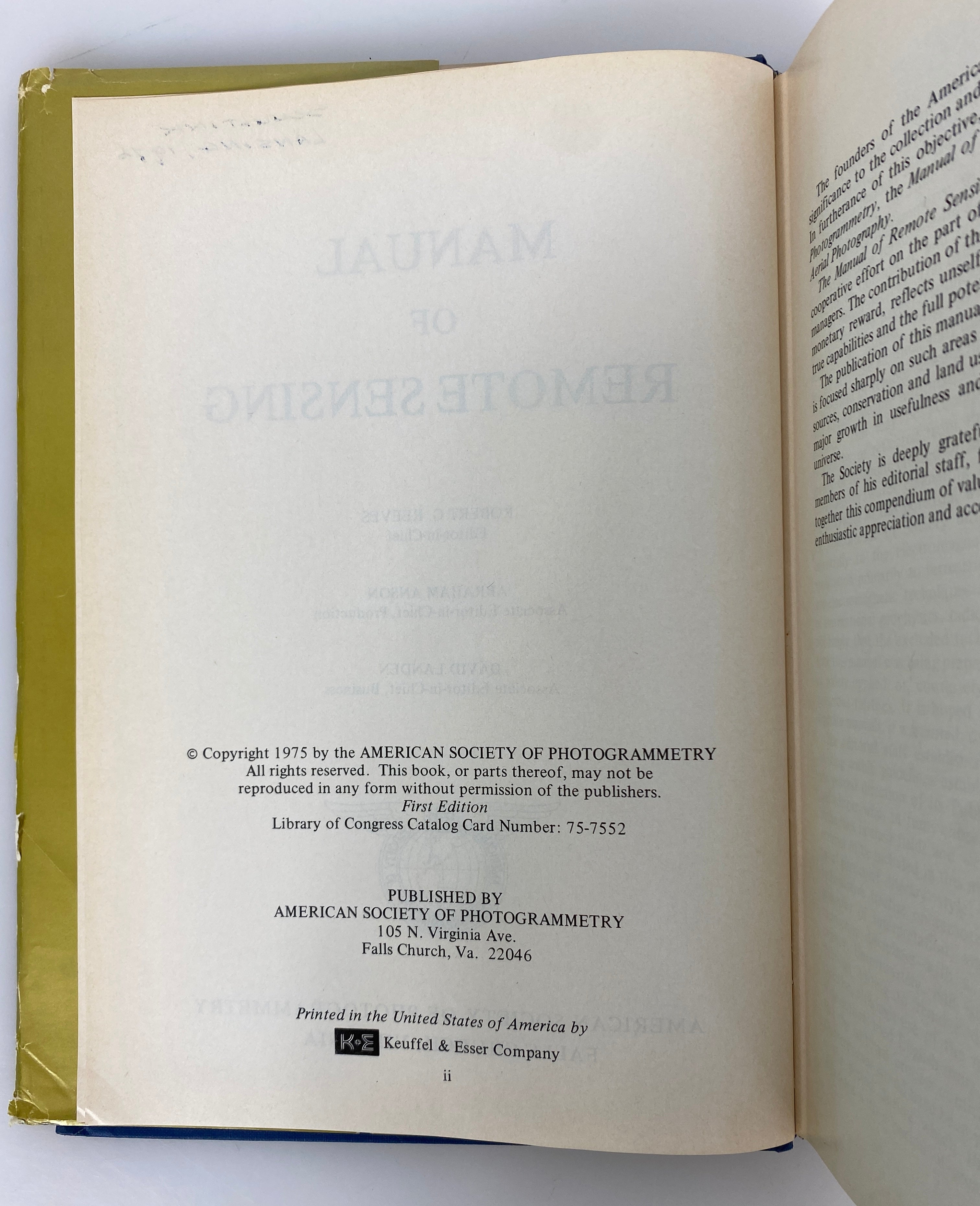 2 Vol Set: Manual of Remote Sensing Soc of Photogrammetry 1975 1st Edition HCDJ