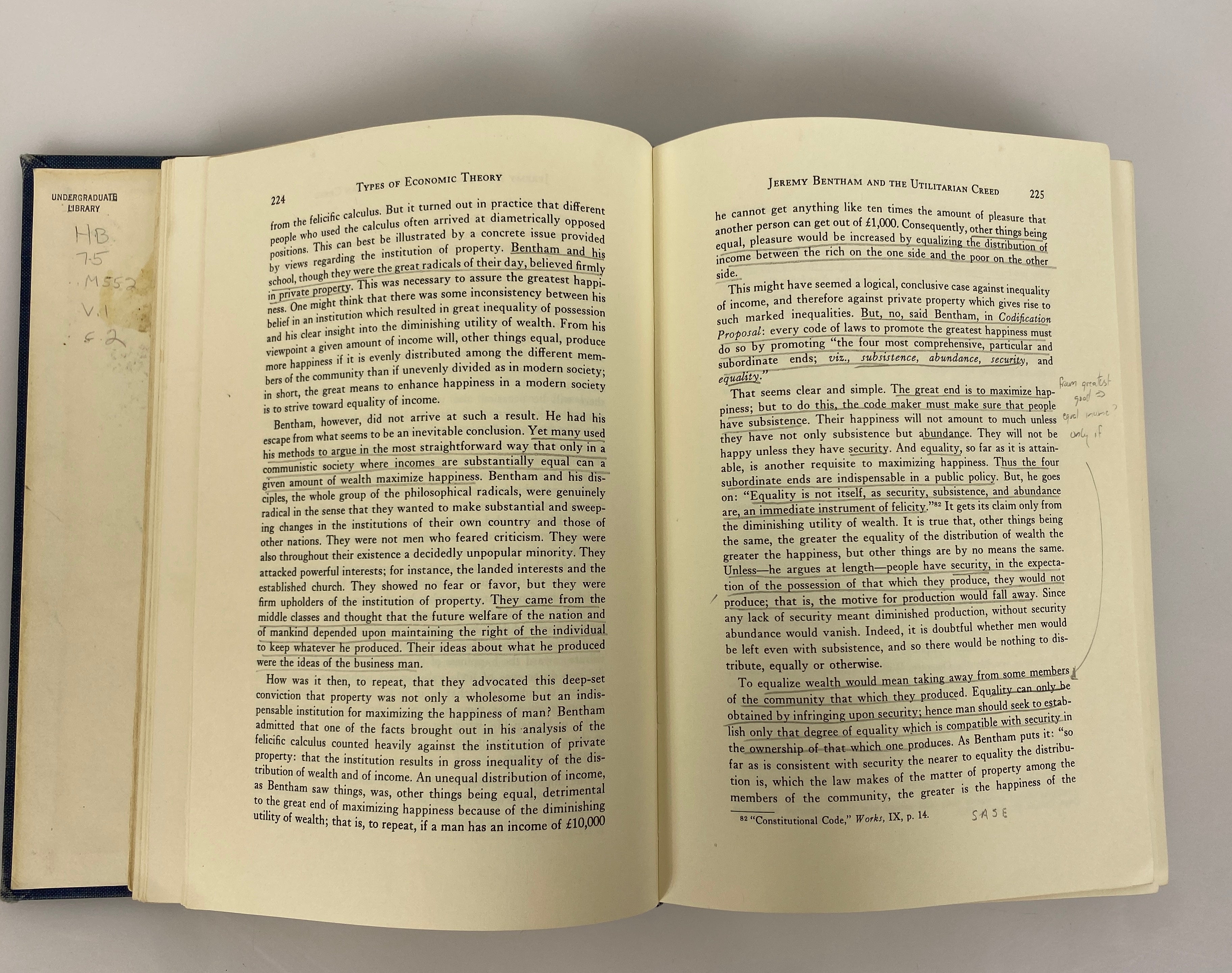 2 Vol Set: Types of Economic Theory by Wesley Mitchell 1967-69 Ex-Library HC