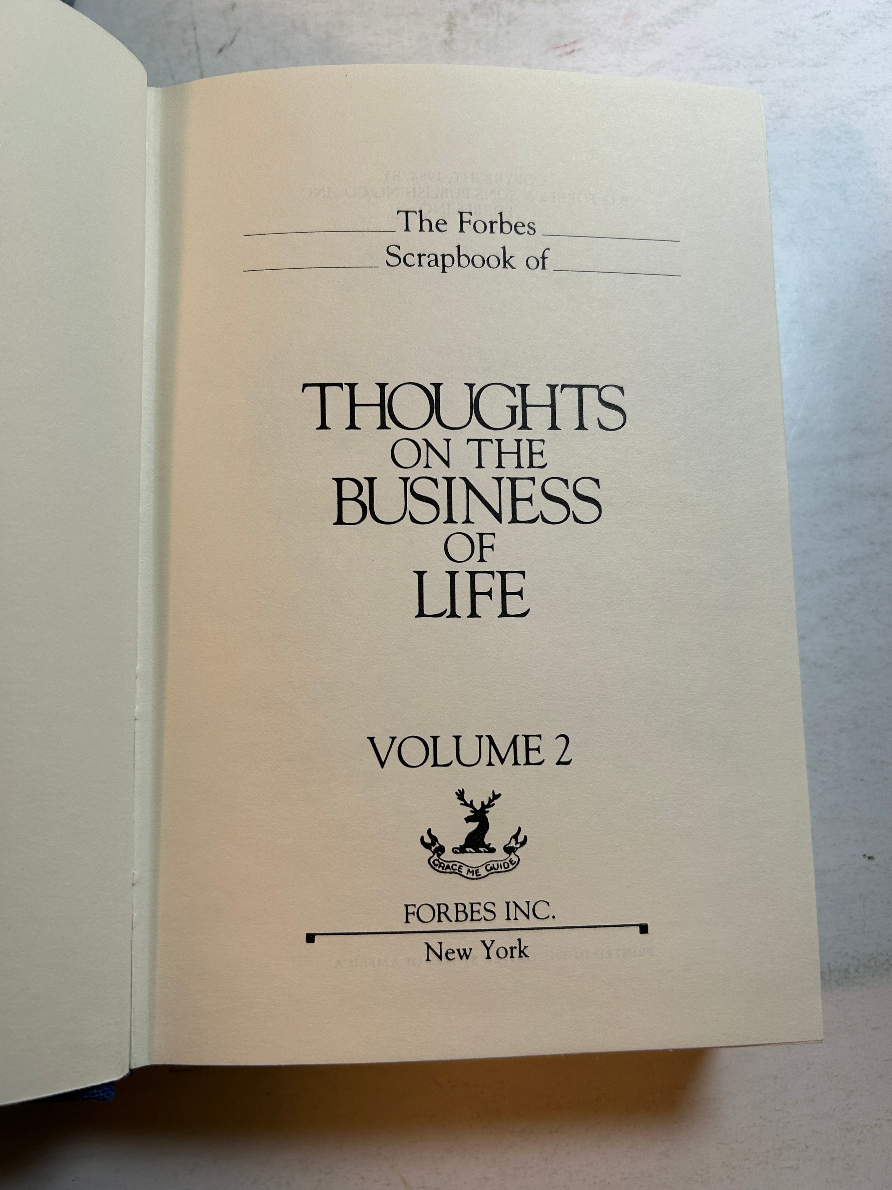 2 Vol The Forbes Scrapbook of Thoughts on the Business of Life in Slipcase HC