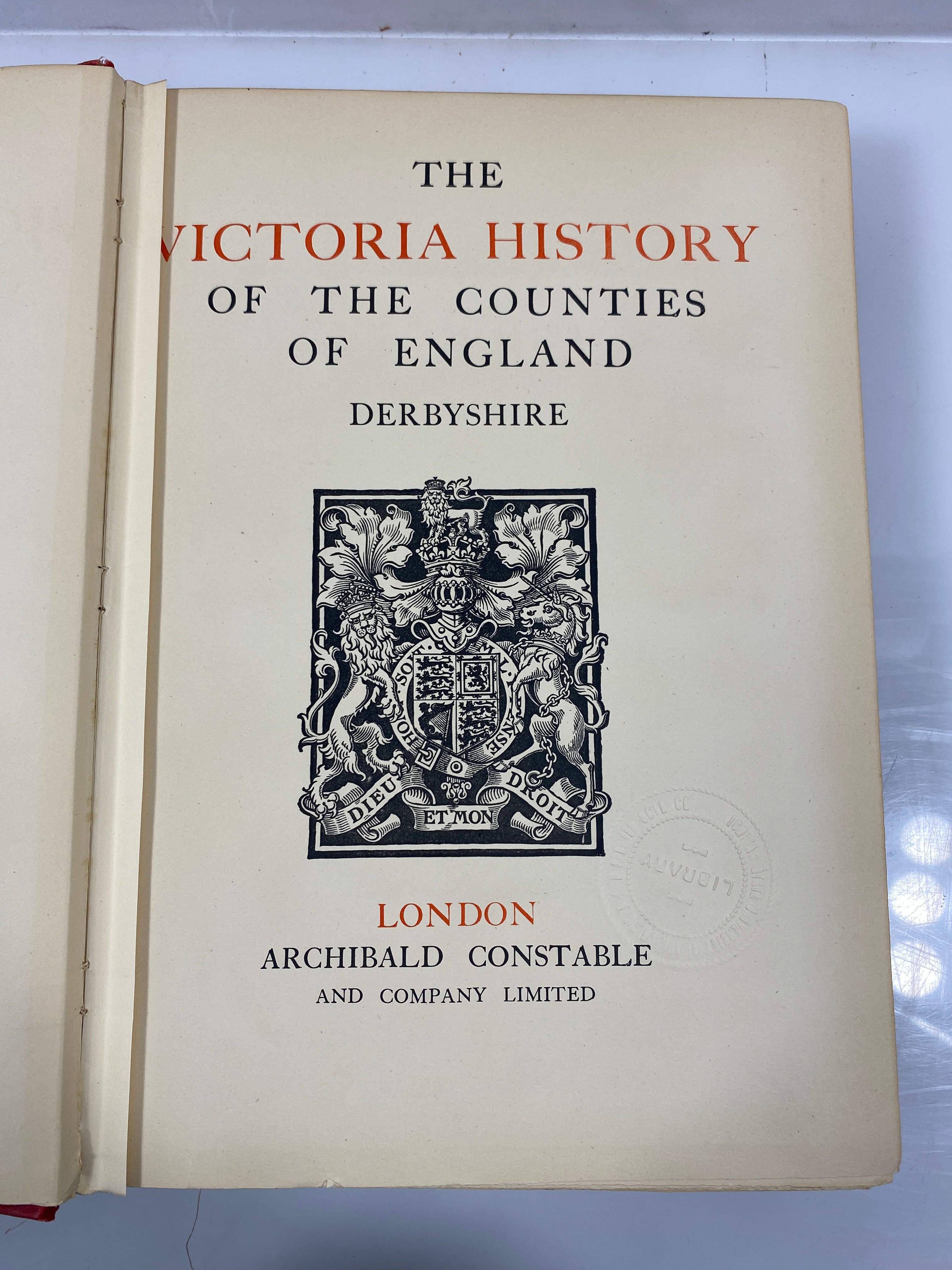 2 Vol. Set: History of the County of Derby 1905-07 Ex-Library HC