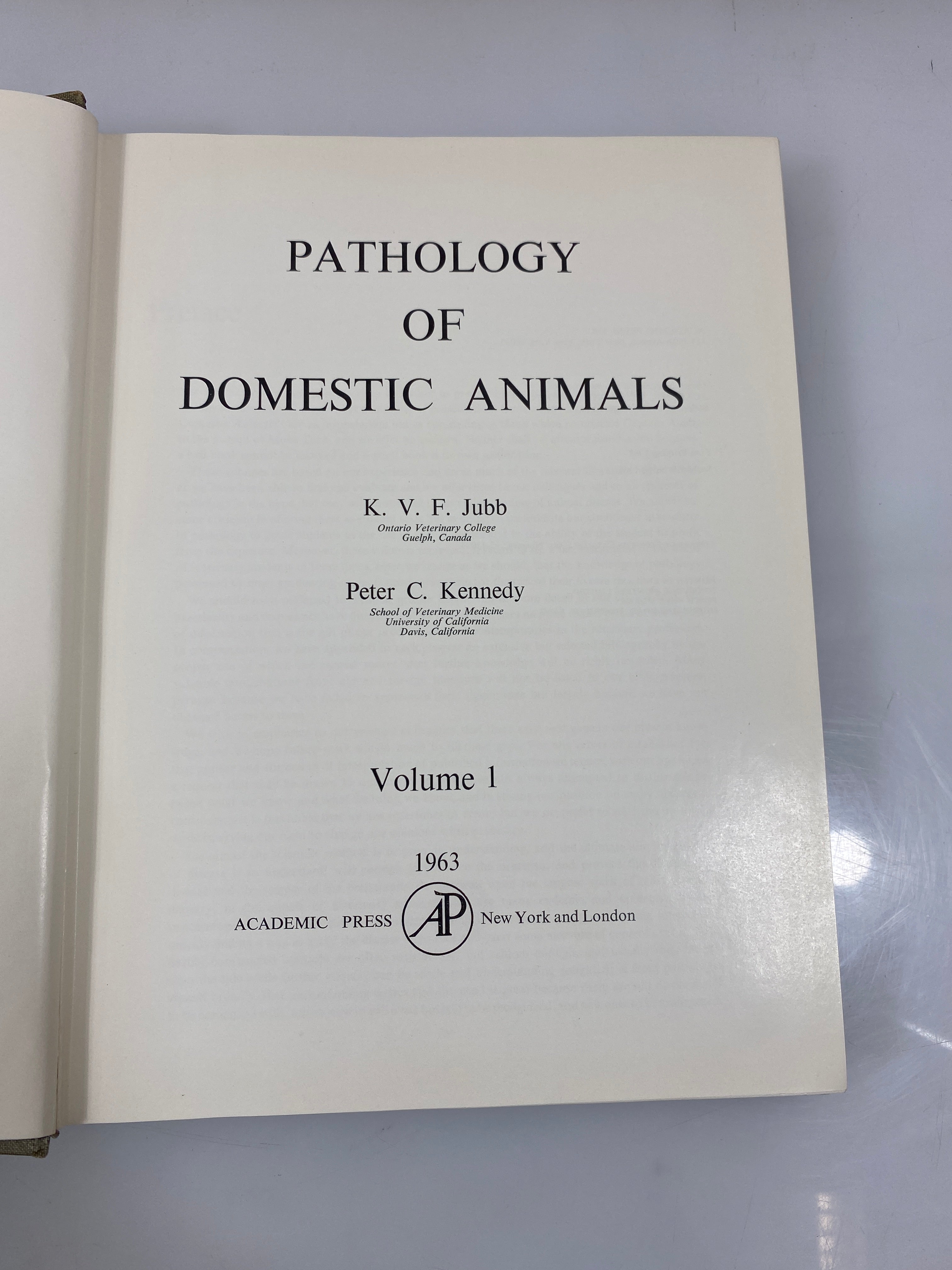 2 Vol. Set: Pathology of Domestic Animals by Jubb/Kennedy 1-2 Ex-libra 1965 HC