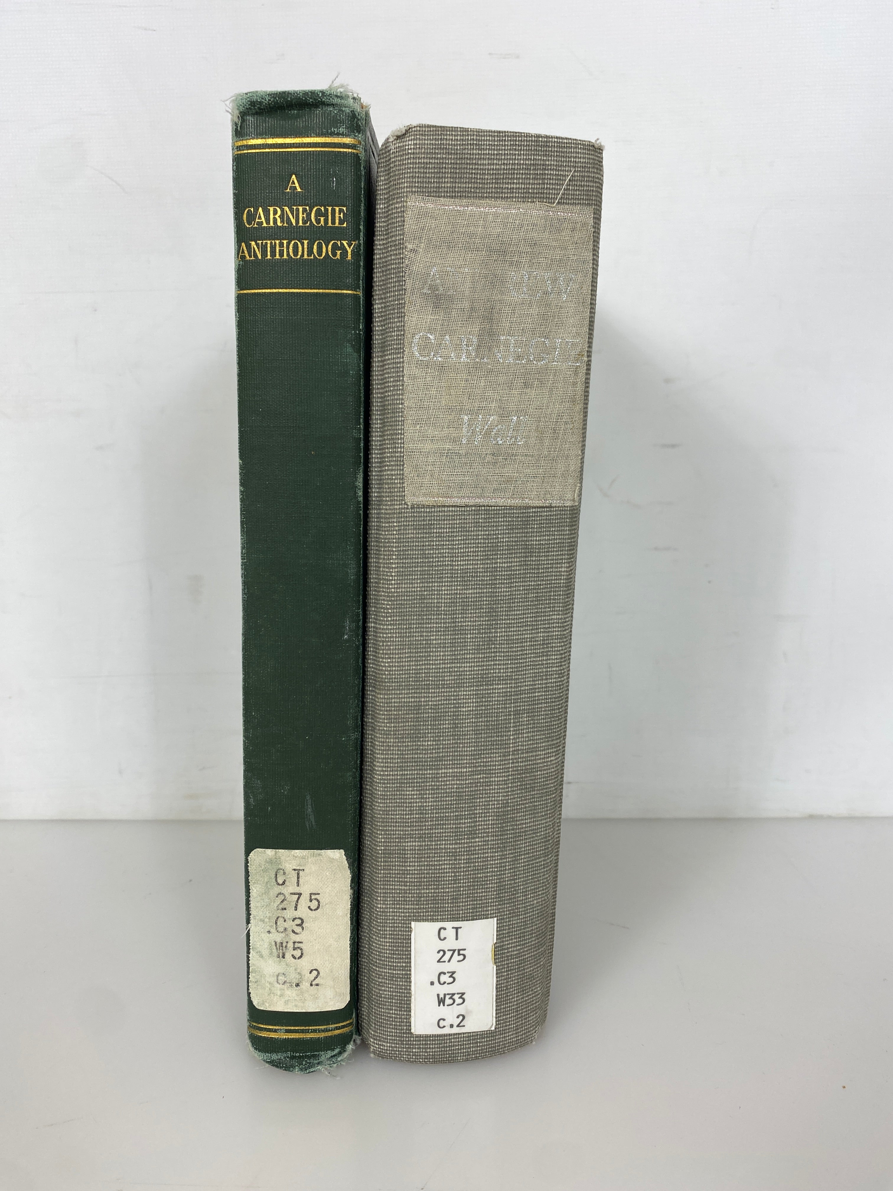 2 Vols: A Carnegie Anthology (1915,limited)/Andrew Carnegie (1970) Ex-Library