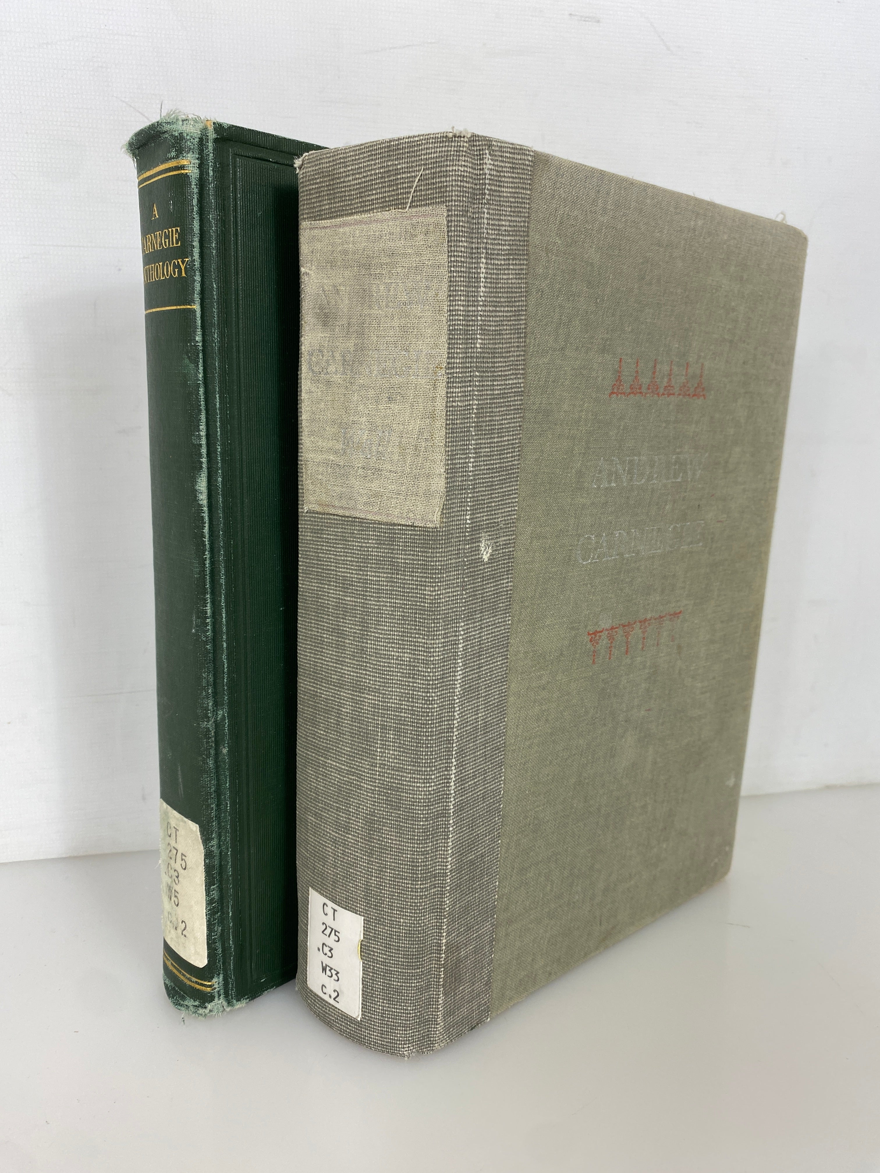 2 Vols: A Carnegie Anthology (1915,limited)/Andrew Carnegie (1970) Ex-Library
