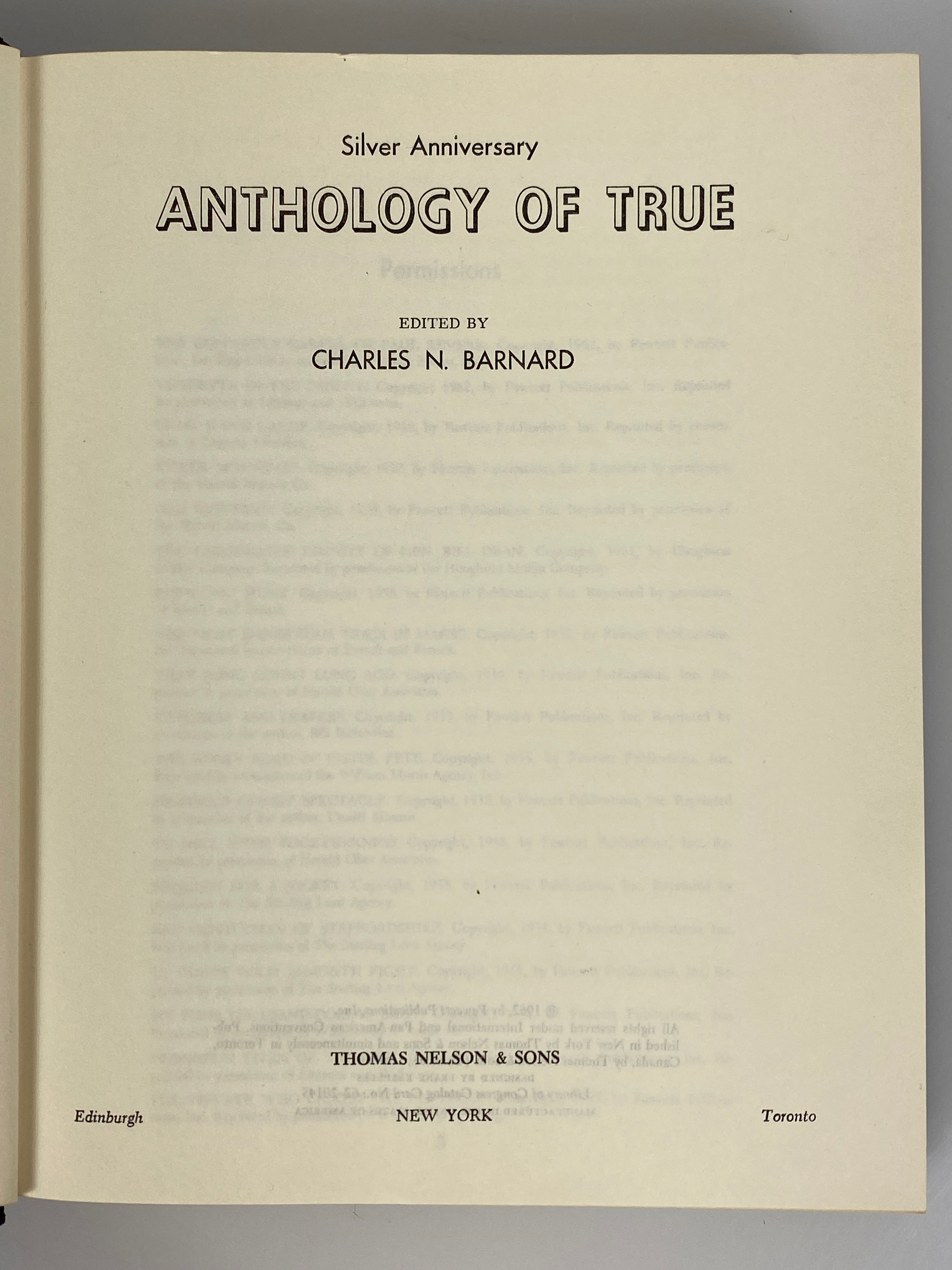 2 Vols: A Treasury of True/Anthology of True Silver Anniversary 1956-62 HC