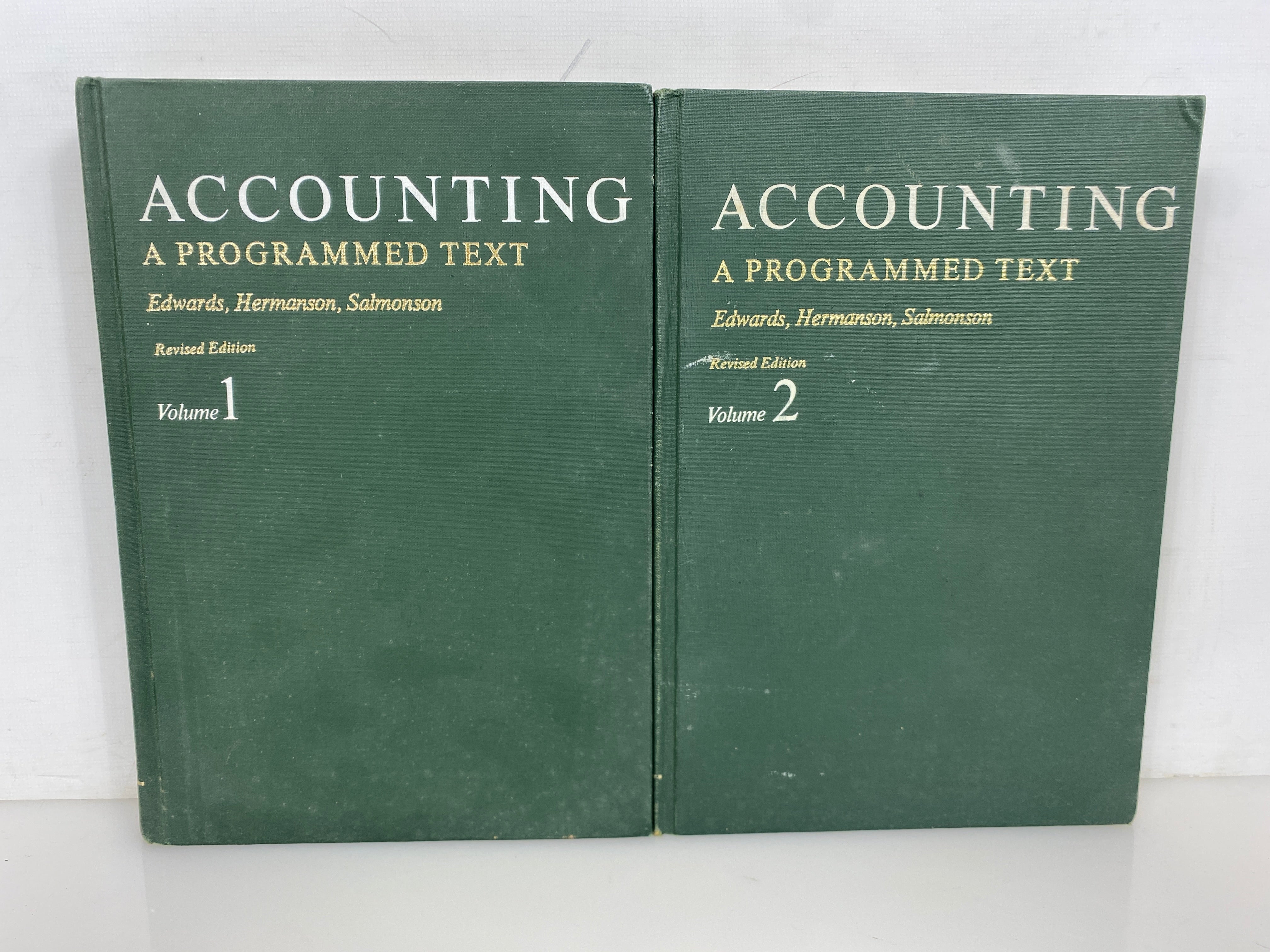 2 Vols: Accounting A Programmed Text 1 & 2 by Edwards 1972-73 Vintage HC