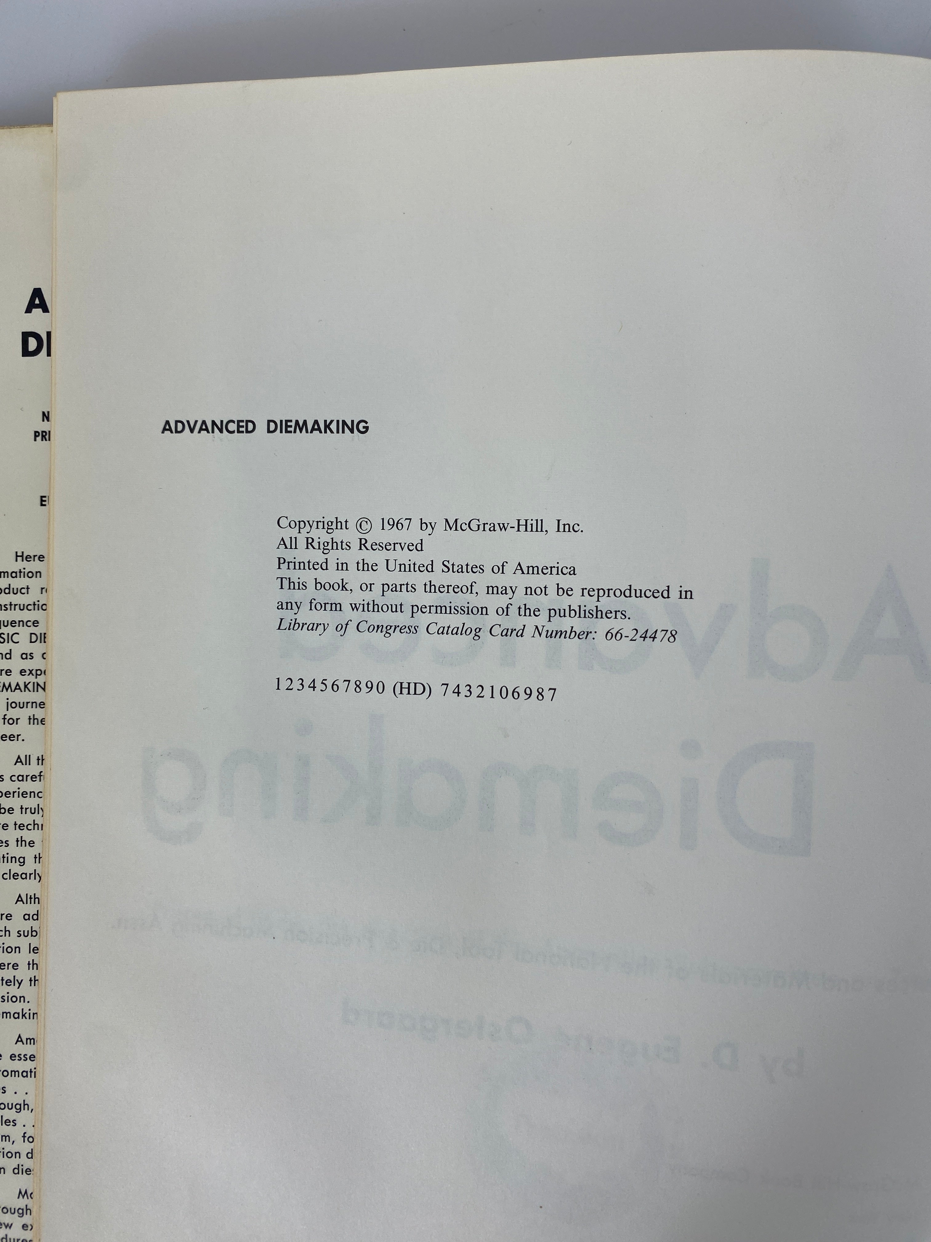 2 Vols: American Machinists Handbook/Advanced Diemaking 1926-67 HC