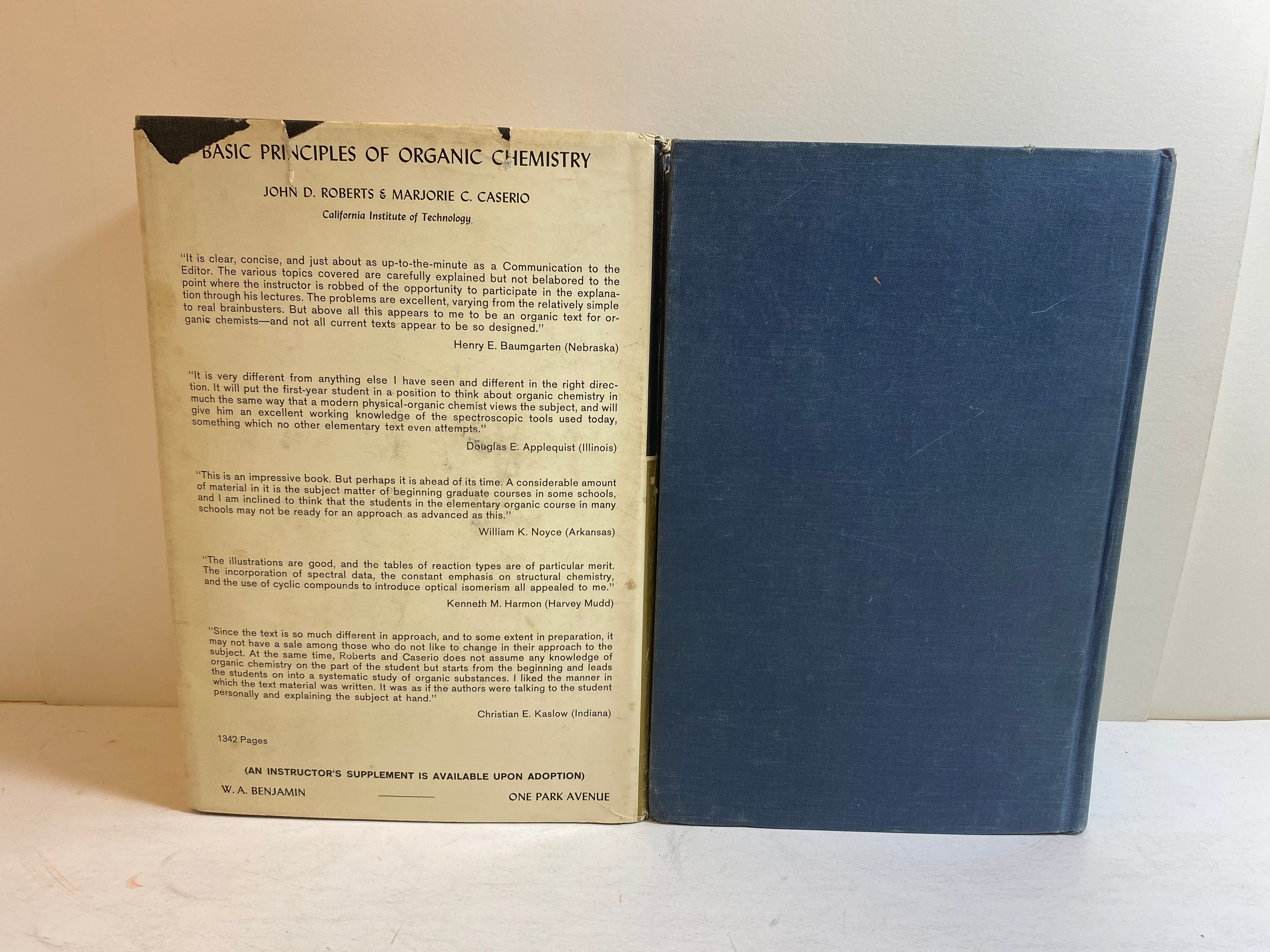 2 Vols: Basic Principles of Organic Chemistry/Polymer Chemistry 1965-67 HC