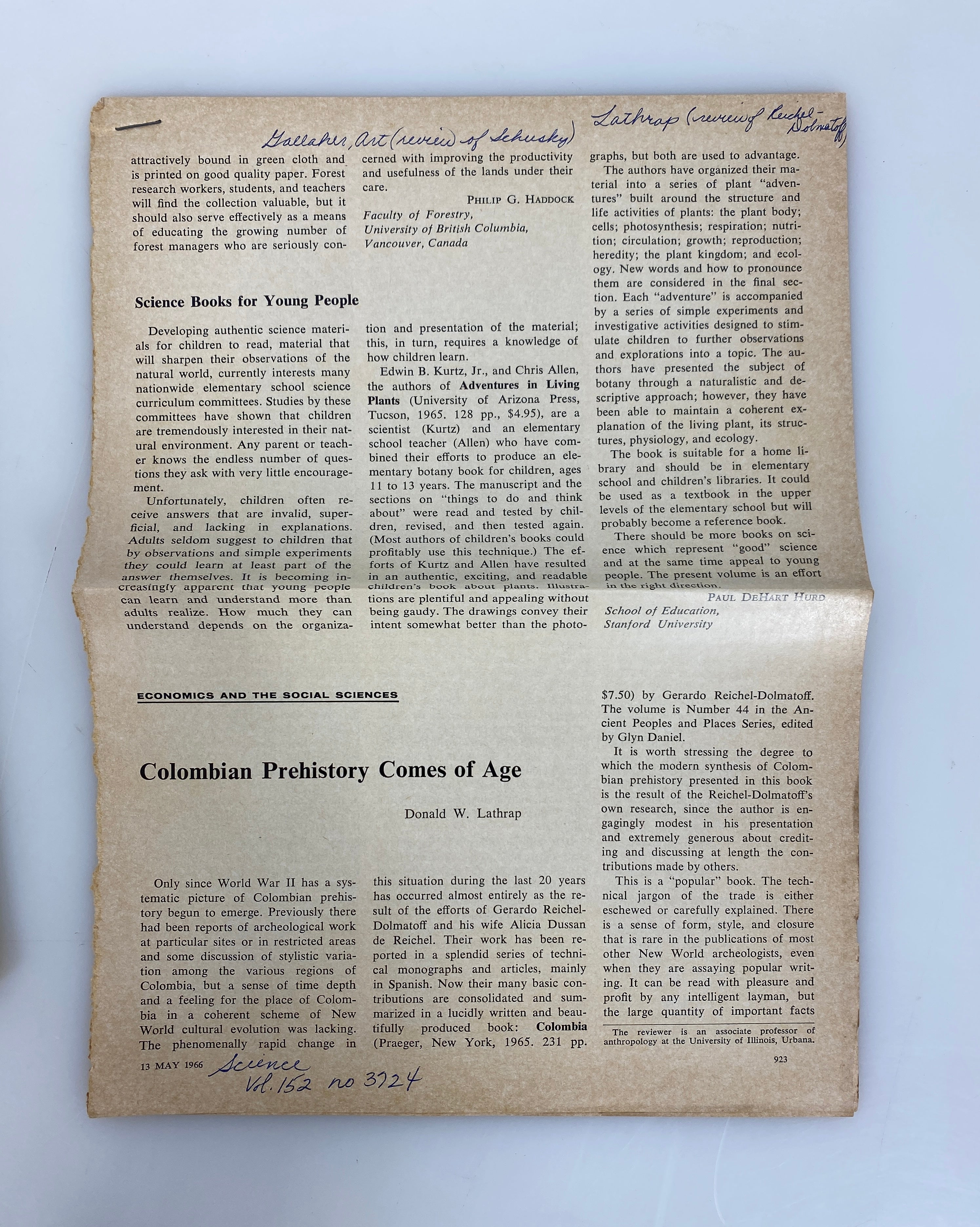 2 Vols: Colombia (Reichel-Dolmatoff)/Ecuador (Meggers) 1965-66 Praeger HCDJ