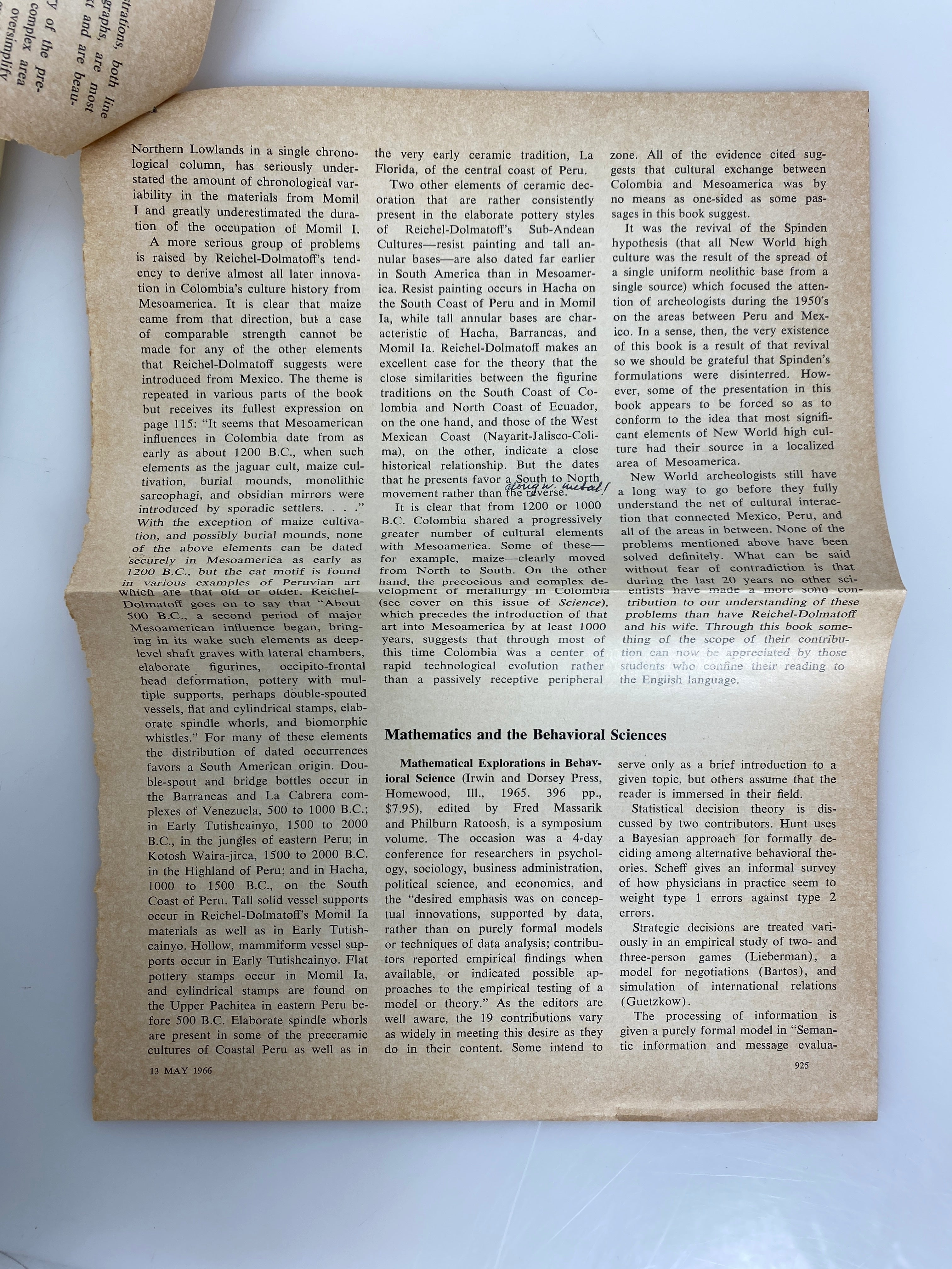 2 Vols: Colombia (Reichel-Dolmatoff)/Ecuador (Meggers) 1965-66 Praeger HCDJ