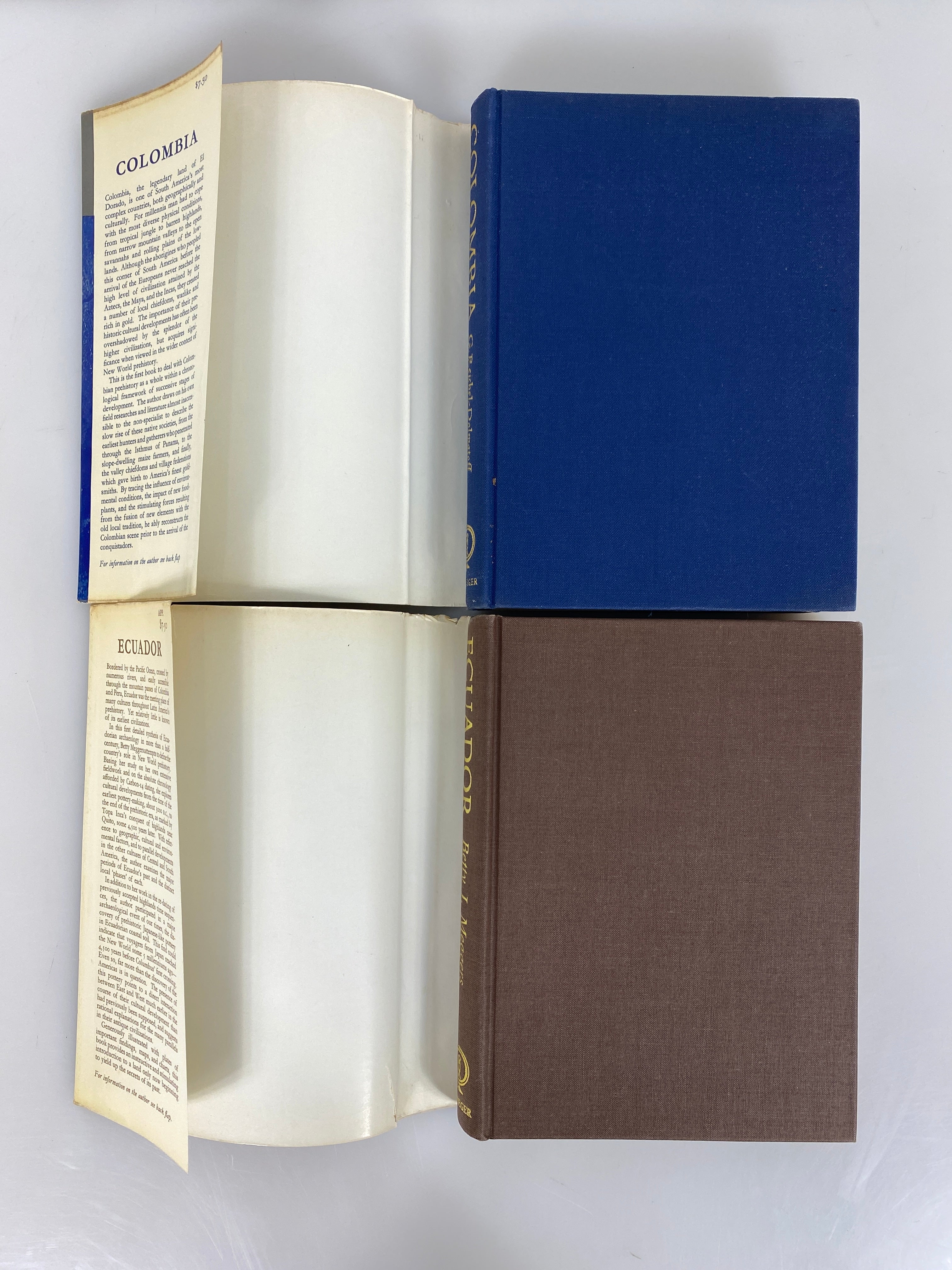 2 Vols: Colombia (Reichel-Dolmatoff)/Ecuador (Meggers) 1965-66 Praeger HCDJ
