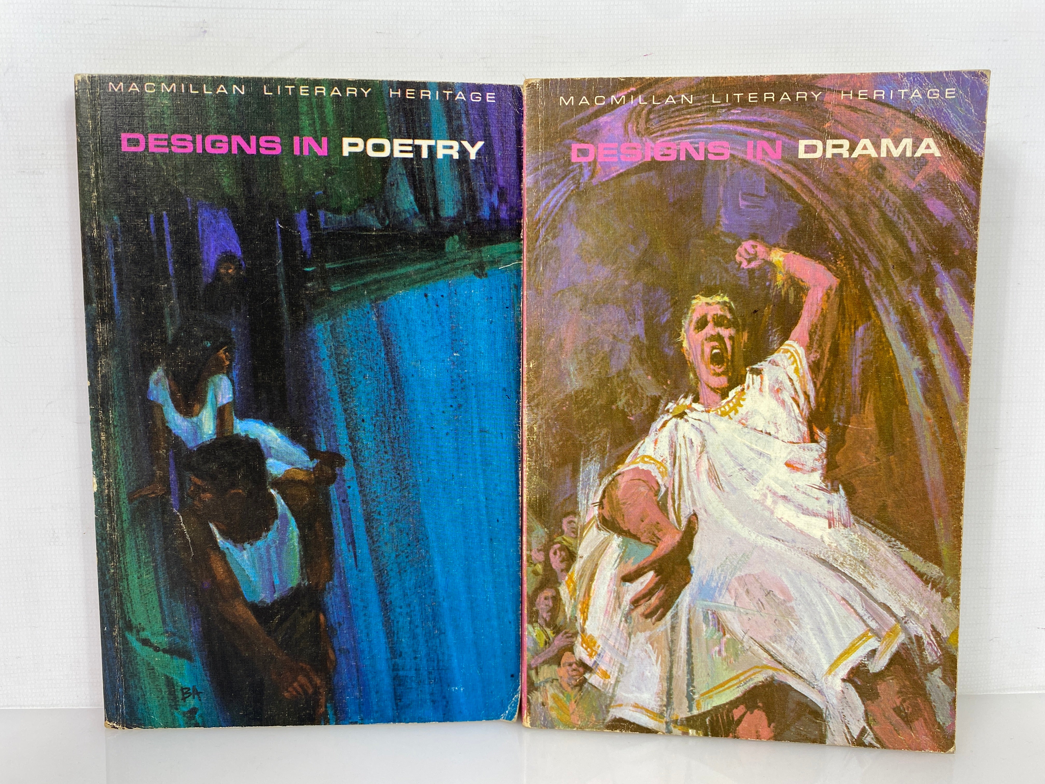 2 Vols: Designs in Drama/Designs in Poetry Macmillan Literary Heritage SC